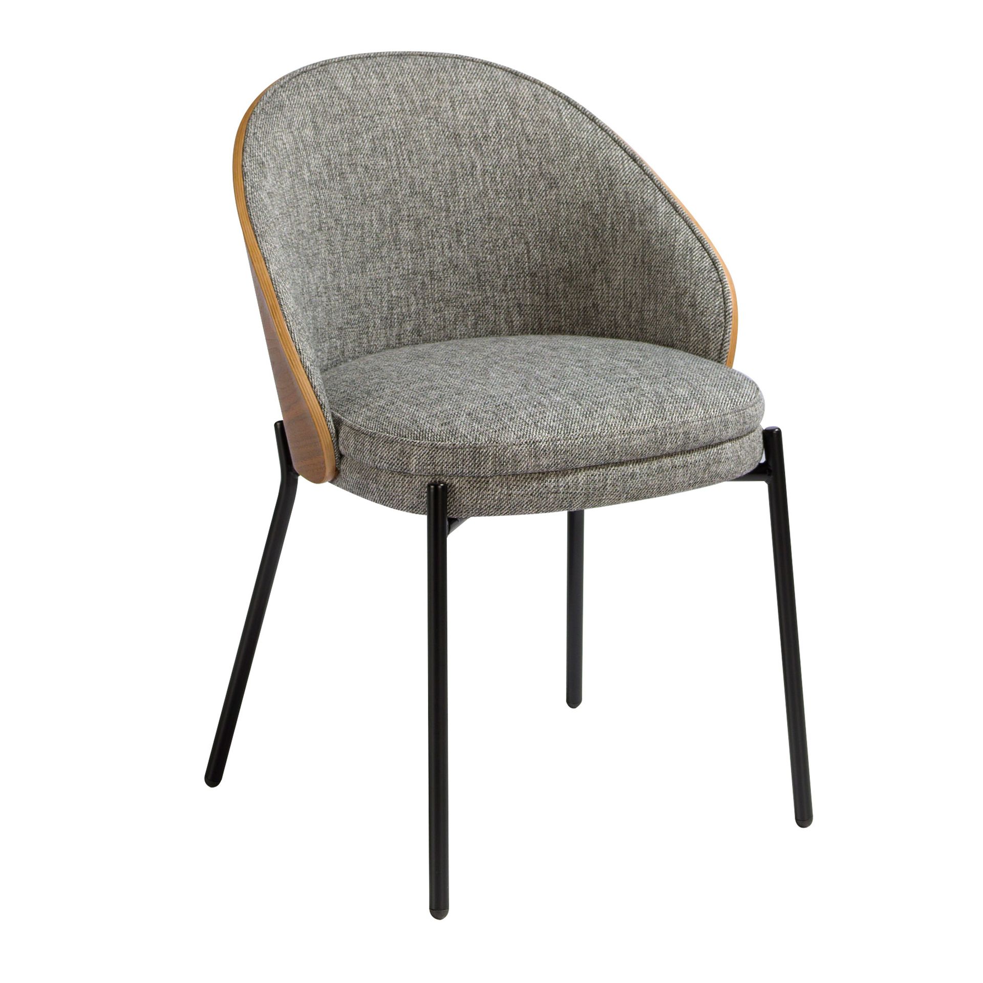 Dining chair textile walnut grey