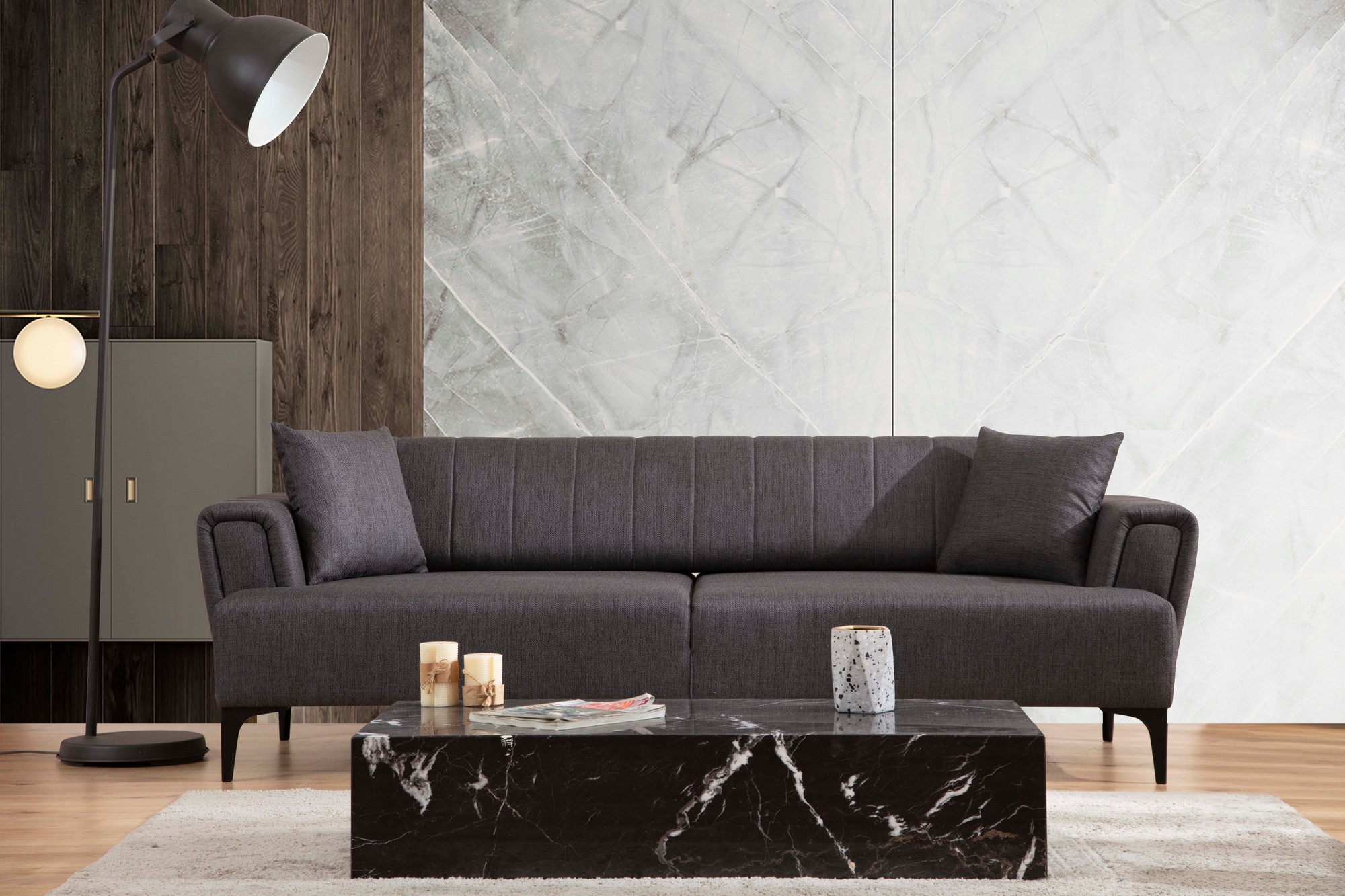 Hamlet 3-seater sofa bed Dark Grey