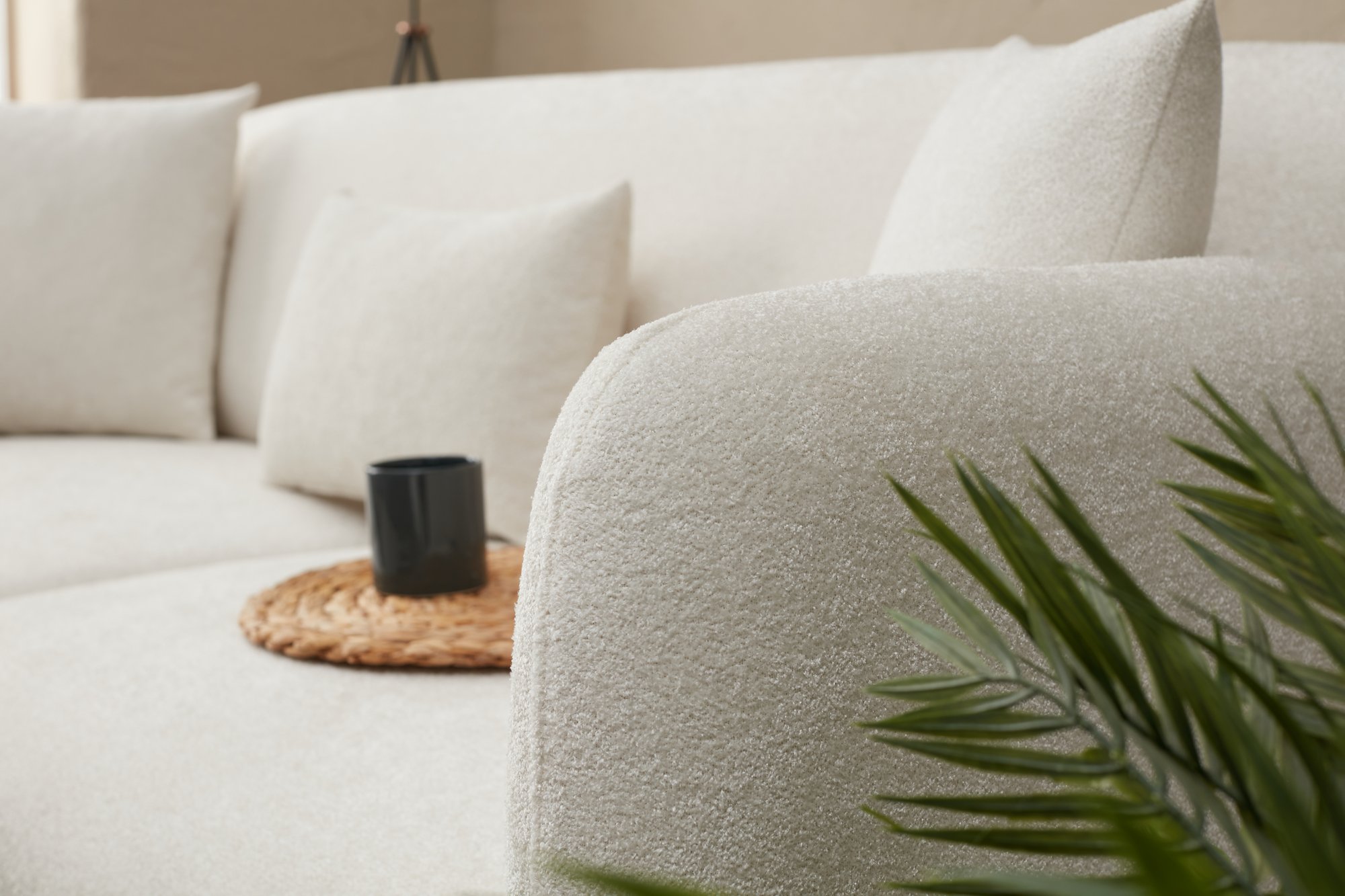 Simena Sofa 3-Sitzer Creme