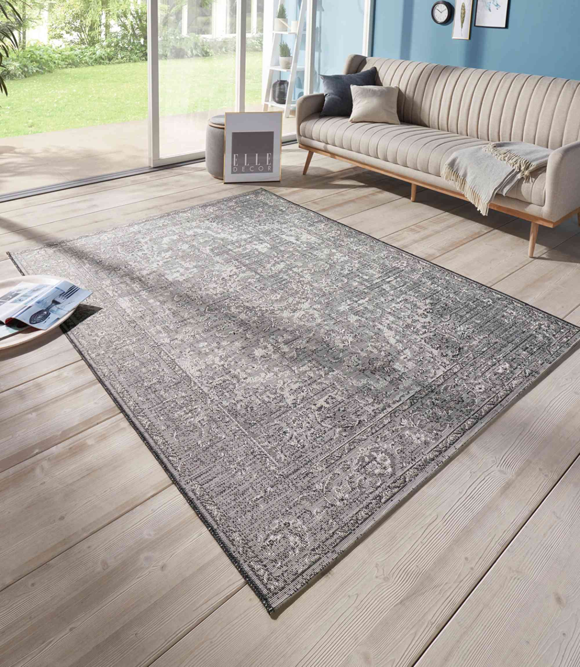 Teppich In-/Outdoor Grau 115 x 170 cm