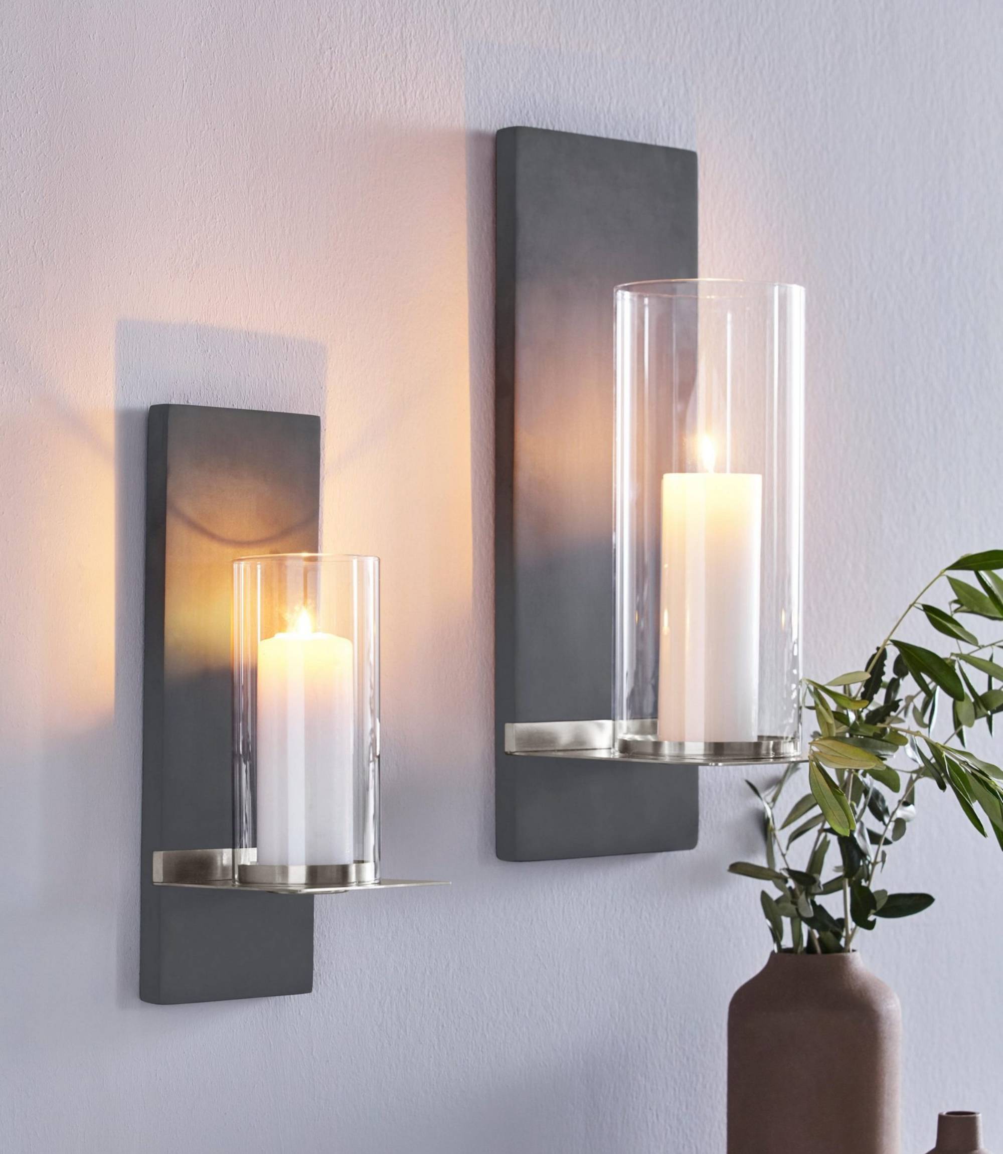 Finca Wandleuchter Klarglas Edelstahl Matt