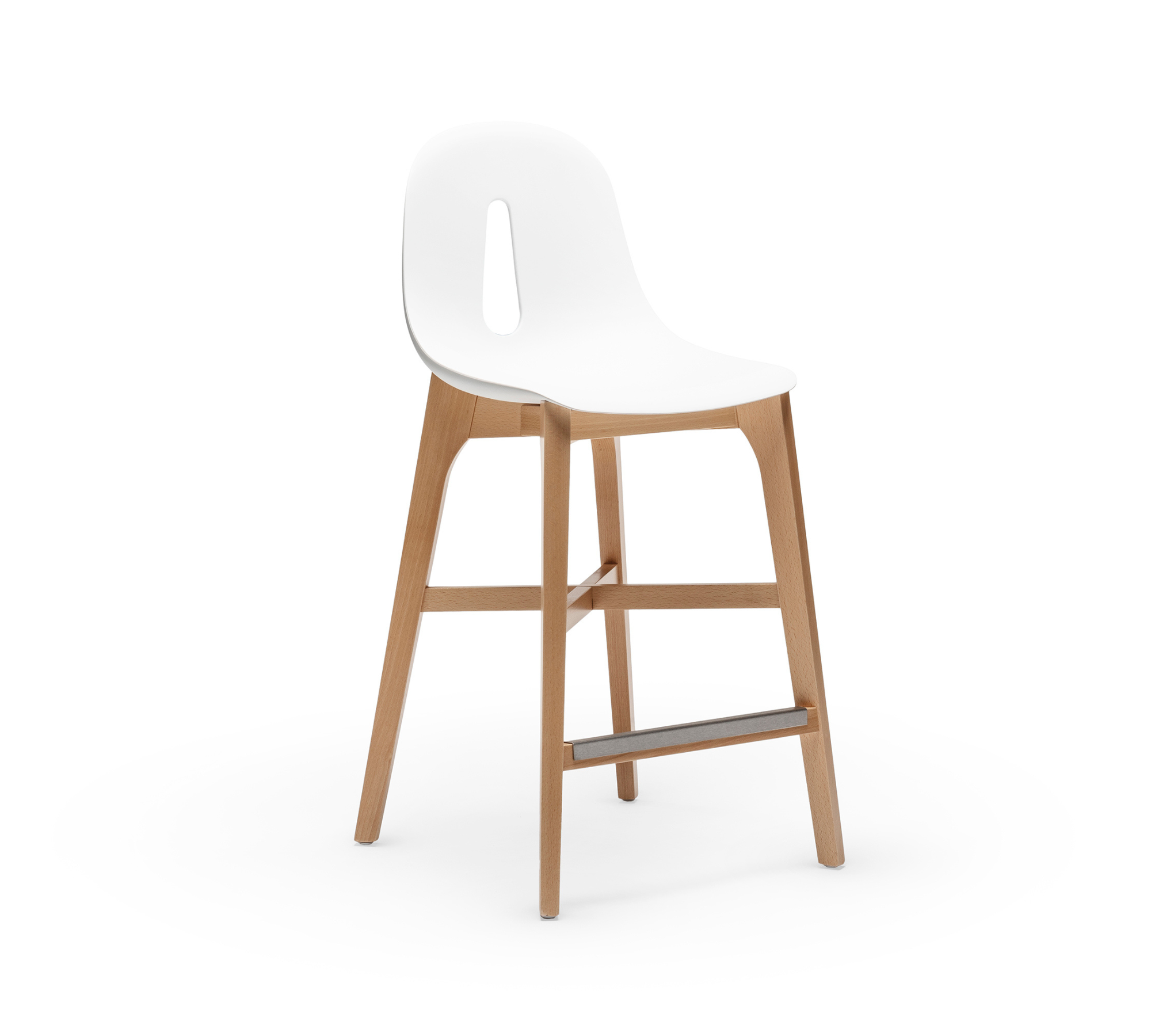Gotham W SG-65 Bar Stool Plastic Wood White