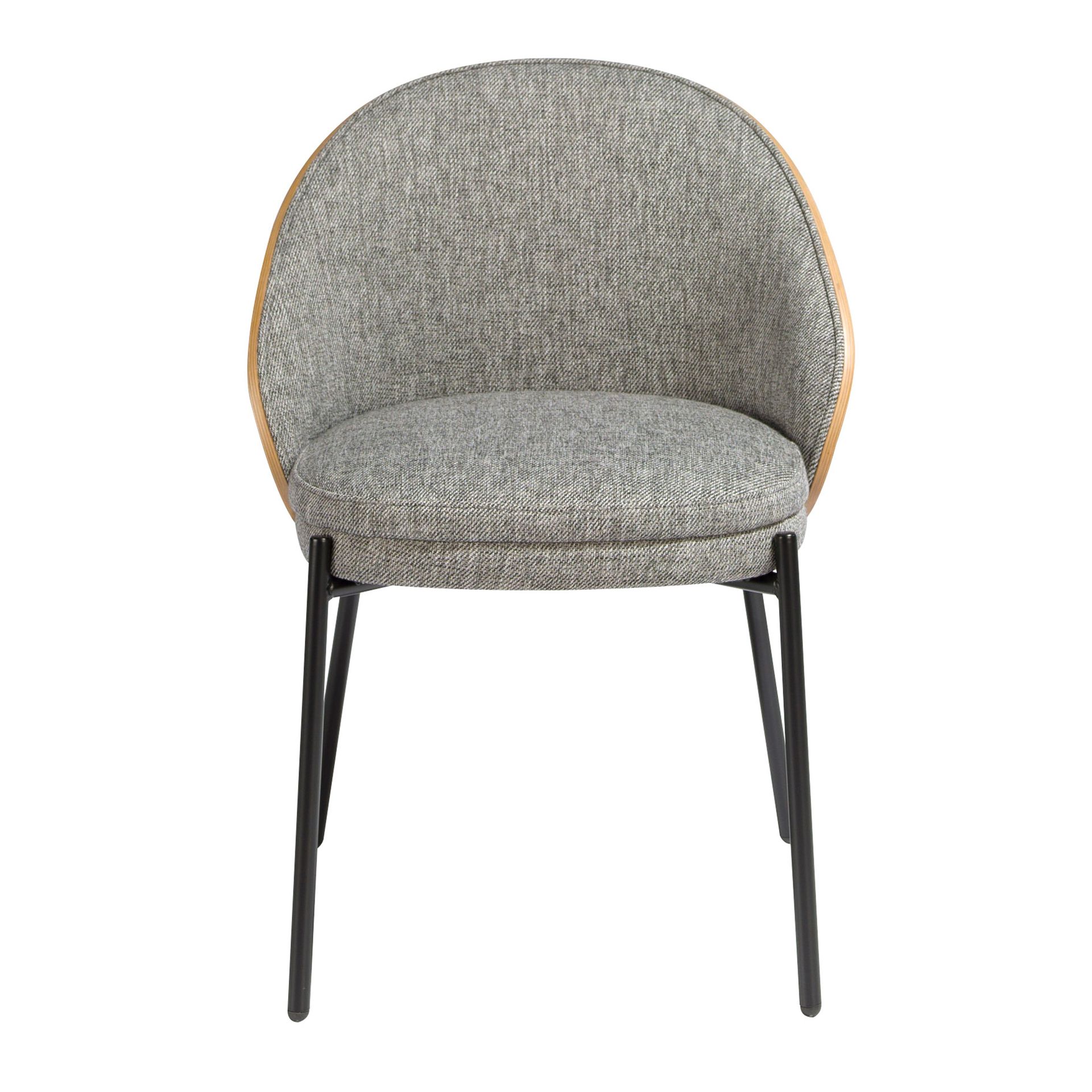 Dining chair textile walnut grey