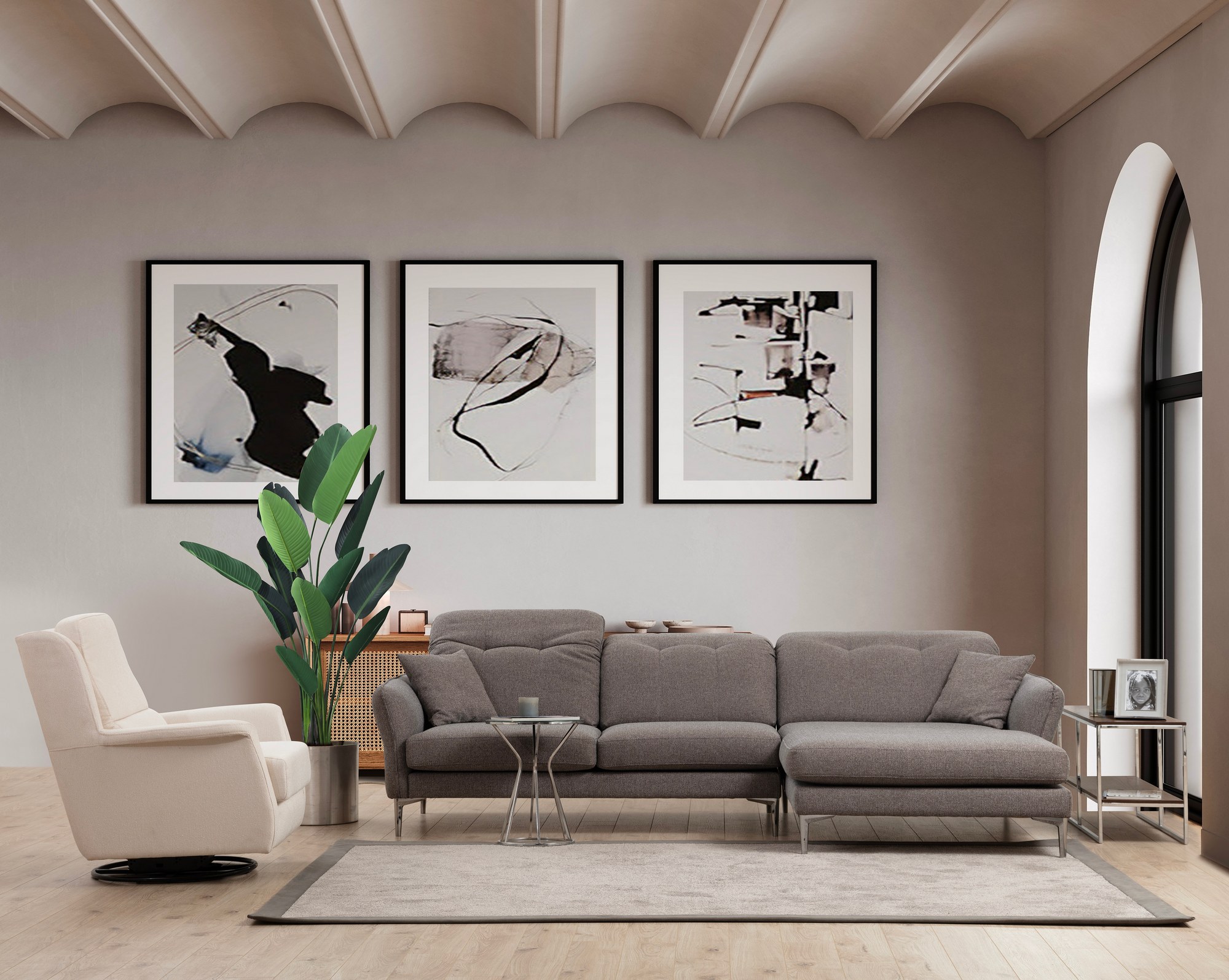 Costor Ecksofa Rechts Grau