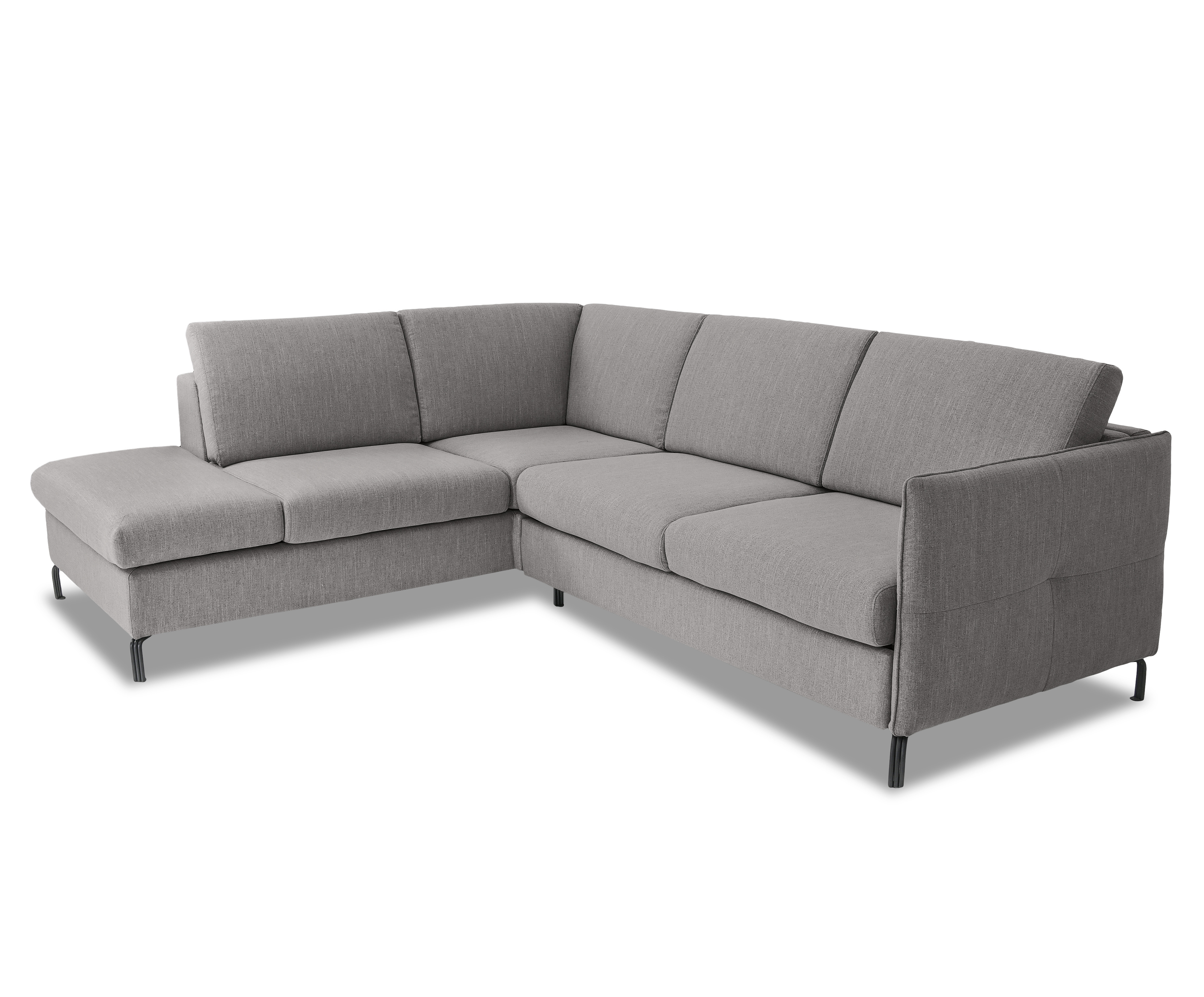 Ecksofa Novato mit Dauerschlaffunktion Textil Grau