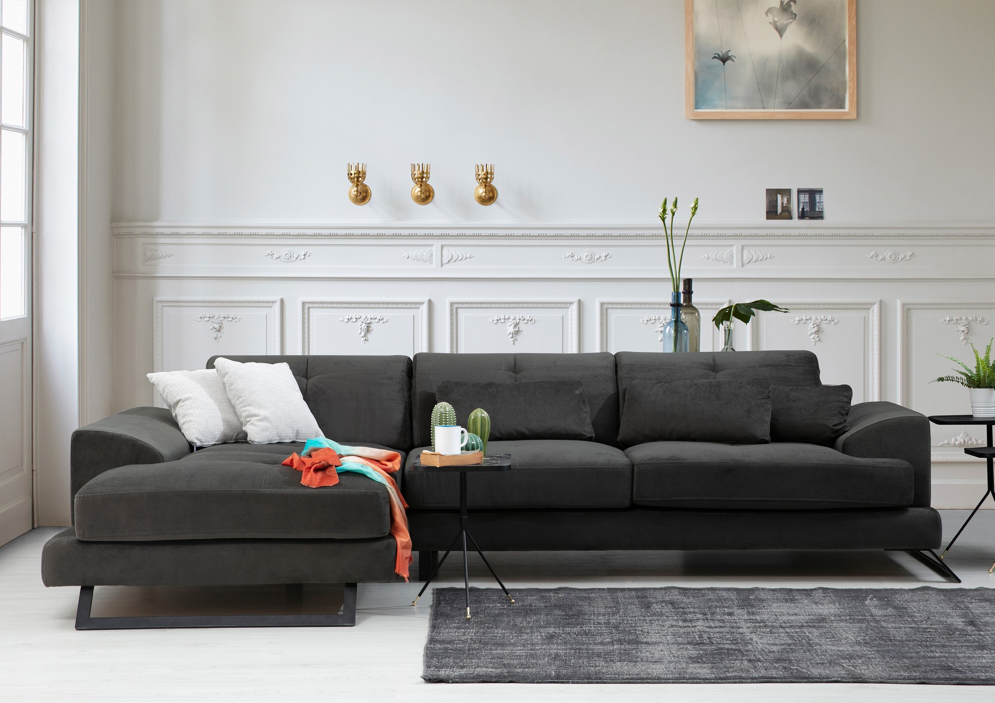Frido Links Corner Sofa Anthracite