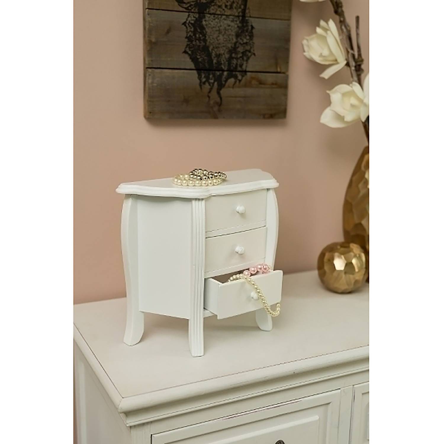 Jewelry Storage Engolasters Solid Pine White
