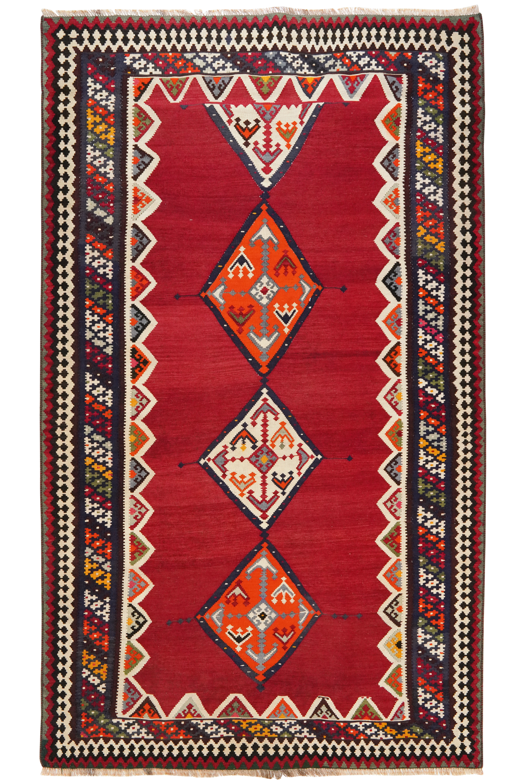 Kelim Gashgai Teppich Old Wolle Mehrfarbig