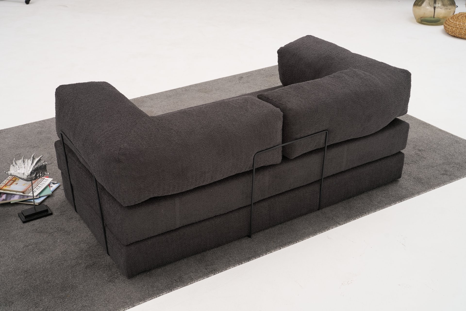 Comfort Schlafsofa 2-Sitzer Anthrazit