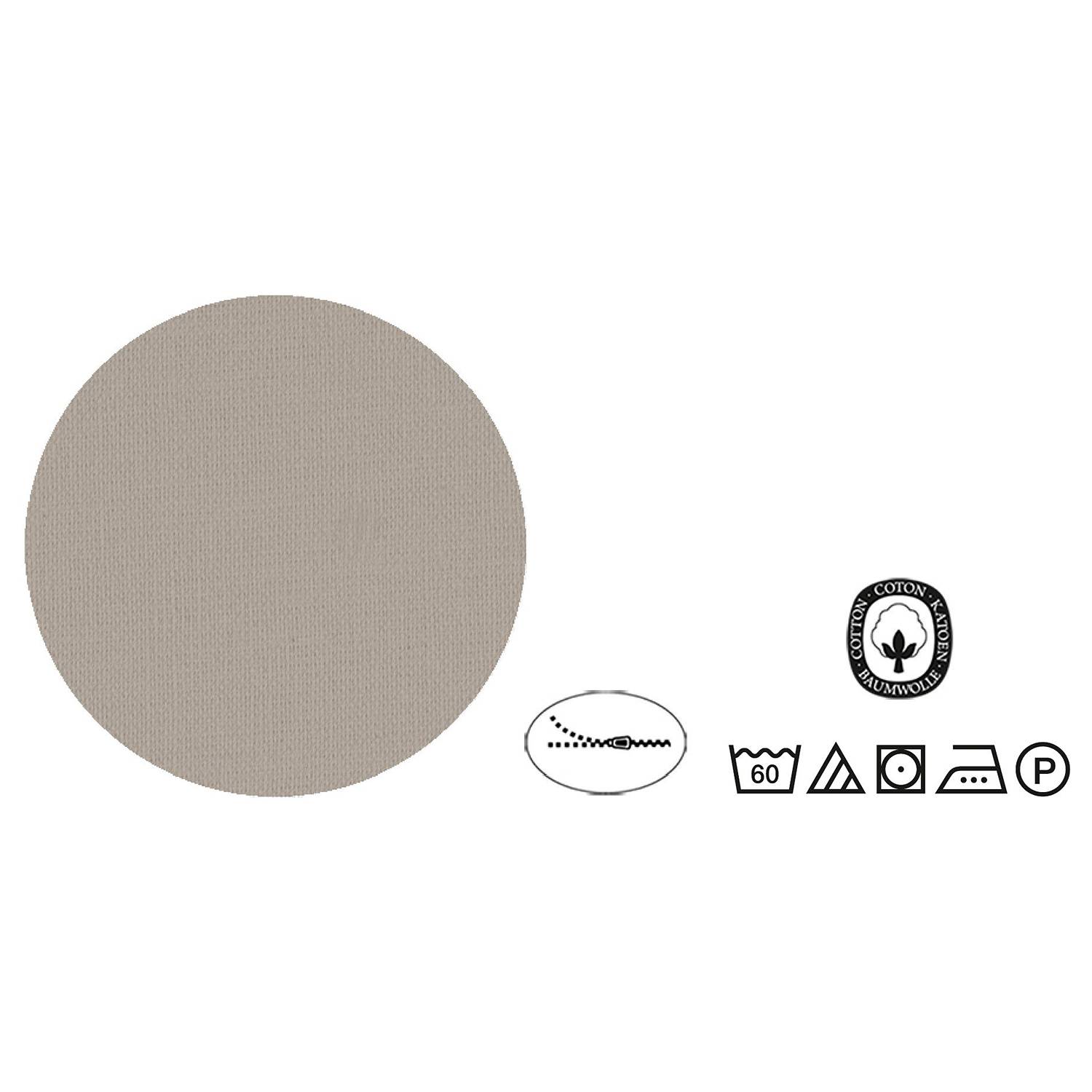 Linon Bettwäsche Baumwolle Taupe 155x220cm Kissen 80x80cm