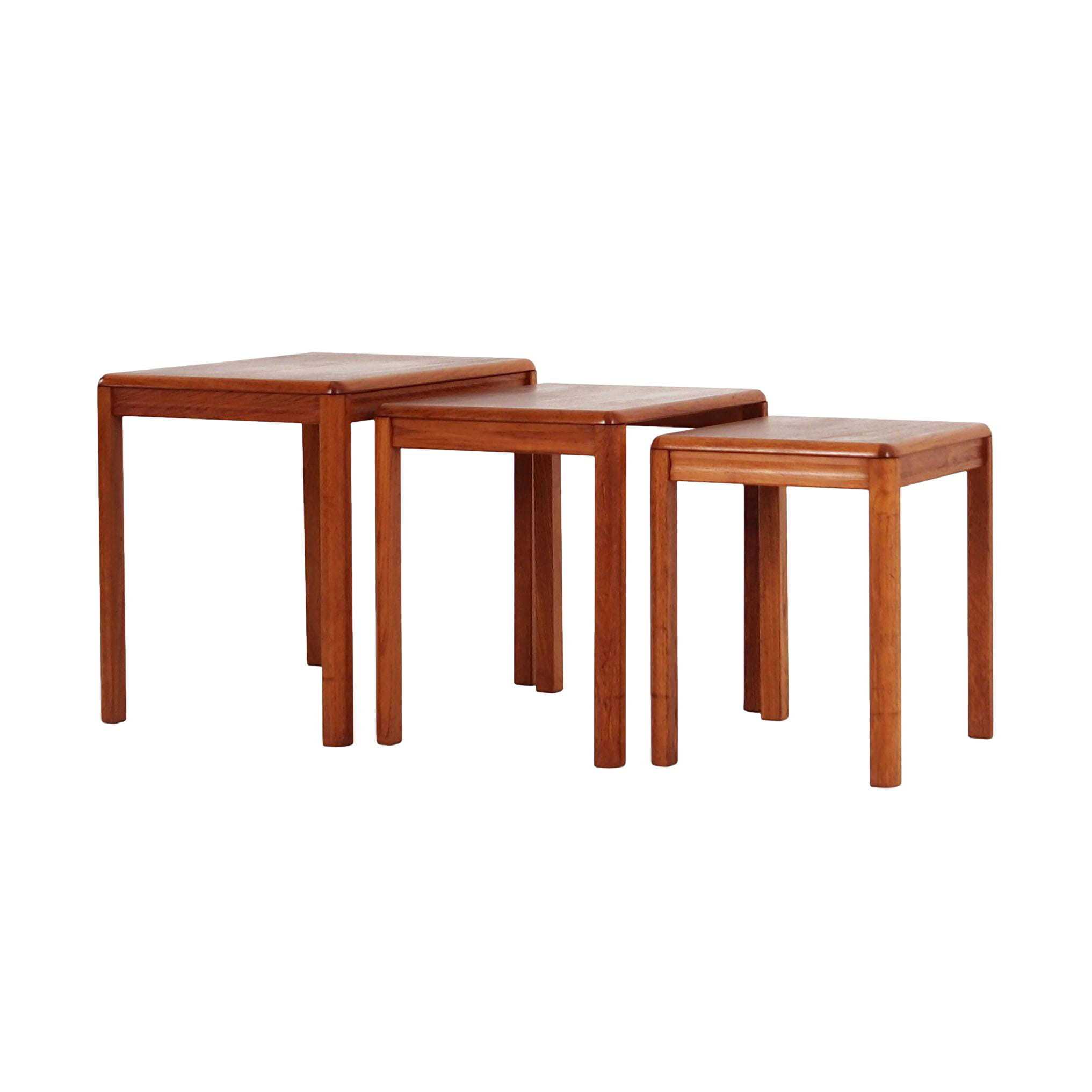 3x Vintage Side Table Teak Brown 1970s