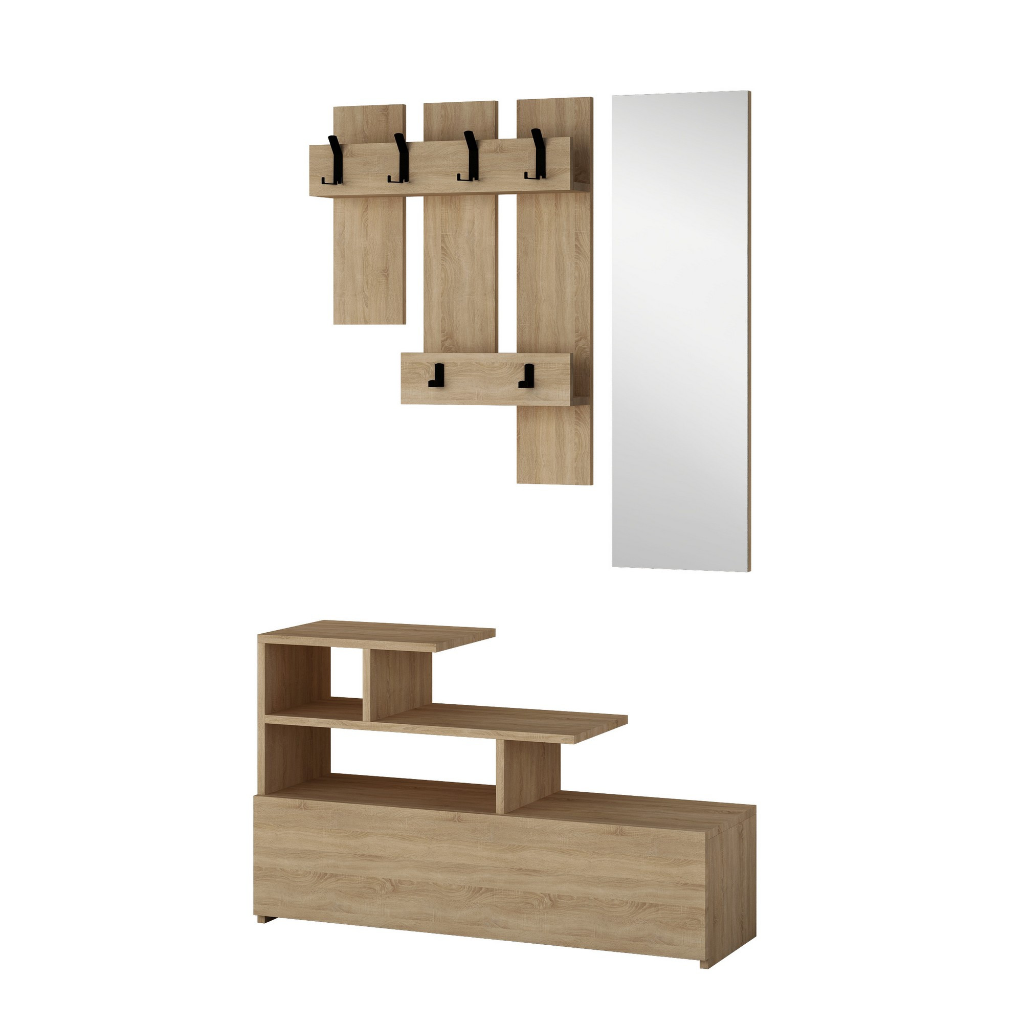 Vestibule coat rack with shoe cabinet 100cm x 61cm