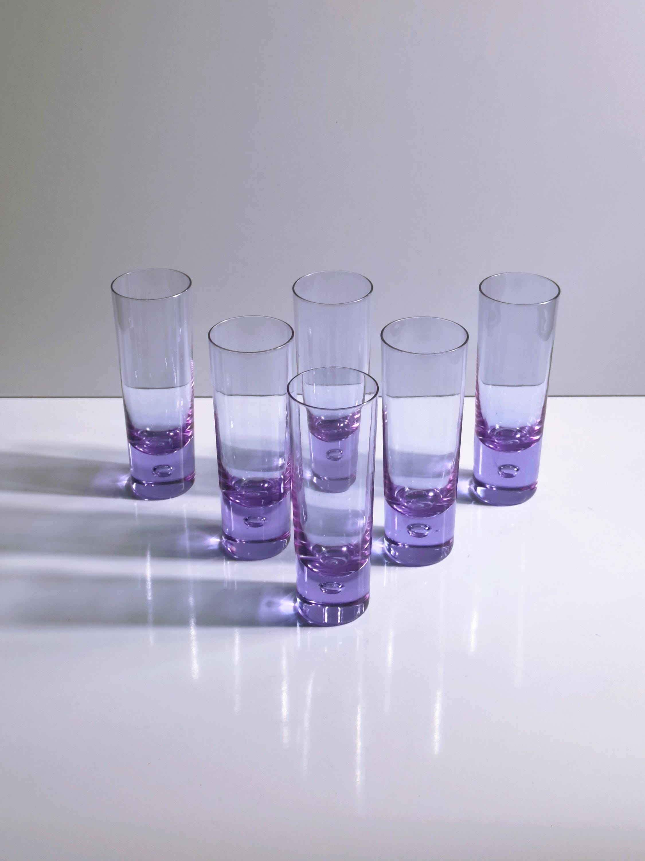 6x Vintage drinking glasses Alexandrite glass 1970s