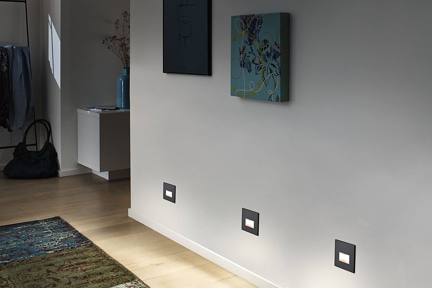 LED-Einbauleuchte Edge Quadro Kunststoff Schwarz