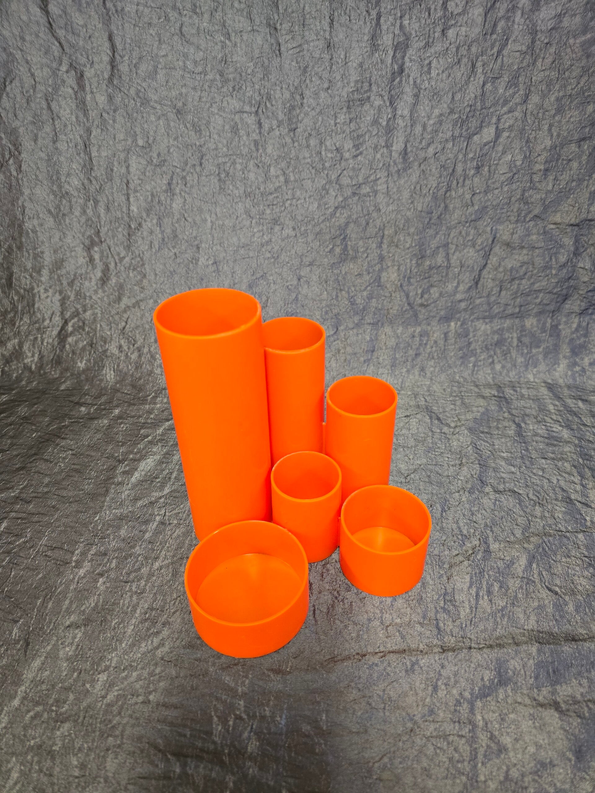 Vintage Stiftebox Kunststoff Orange