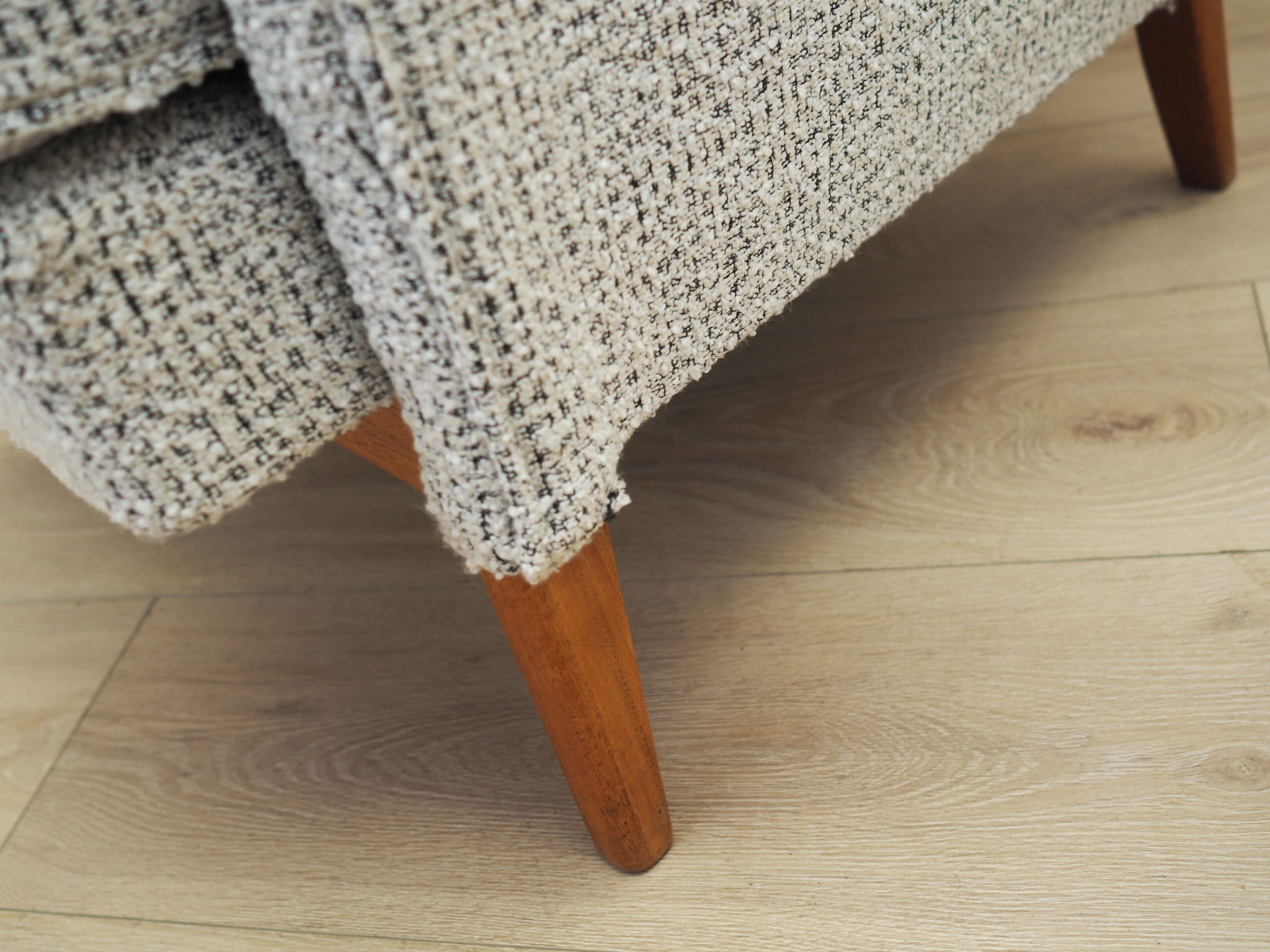 Vintage Armchair Wood Textile Grey 1960s