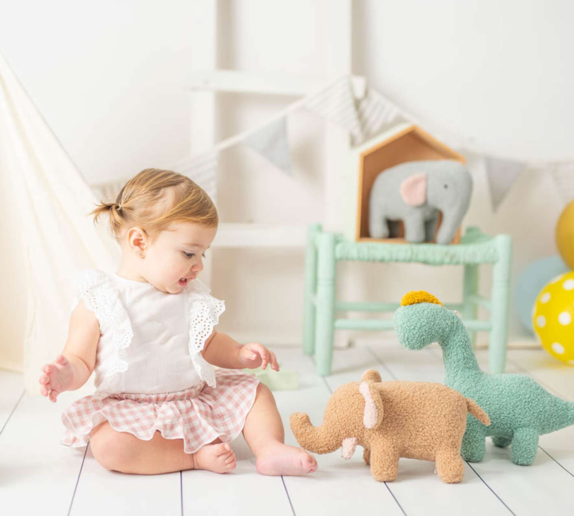 Baby Elefant Plüschtier Baumwolle Braun