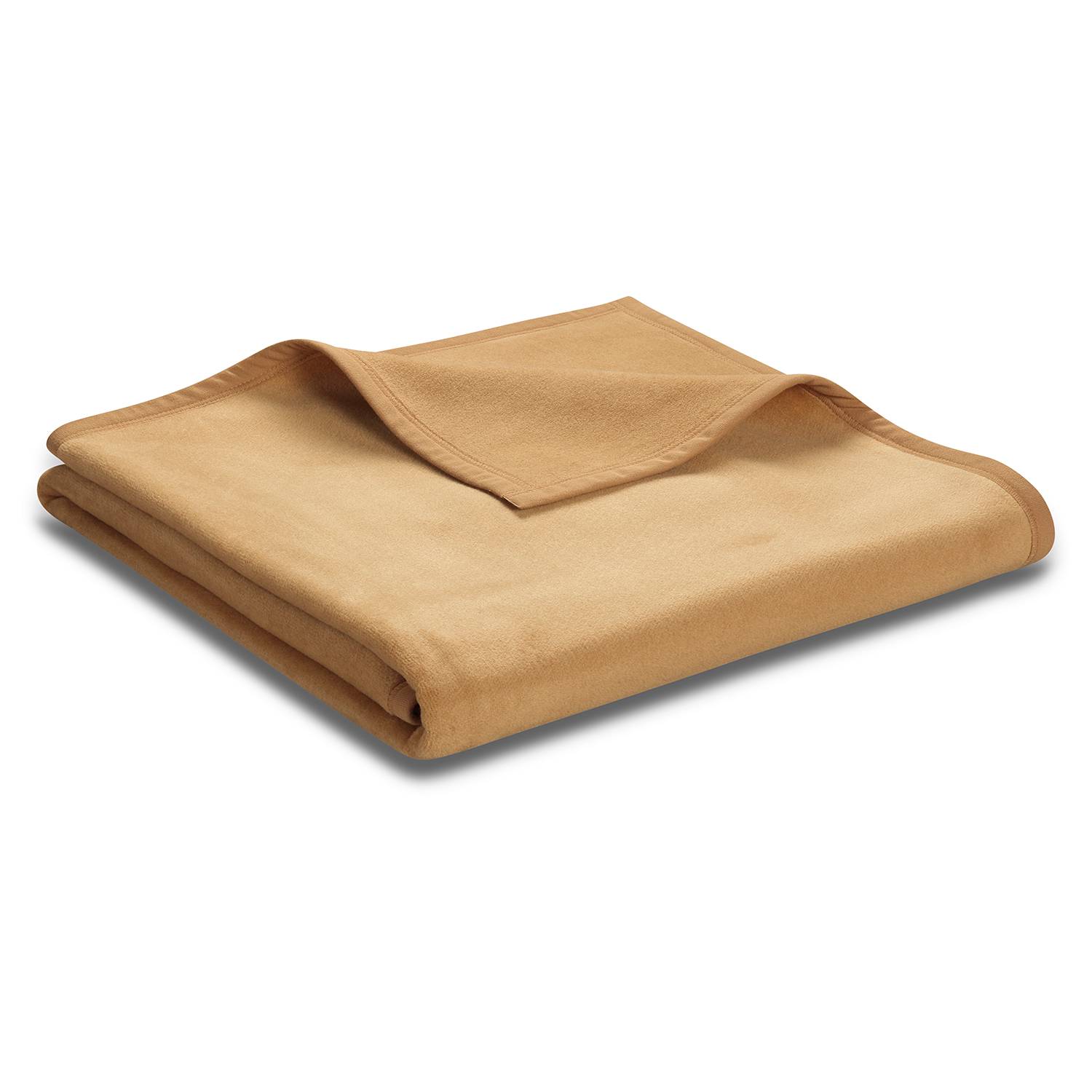Plaid Unicolour Mischgewebe Camel 100 x 150 cm