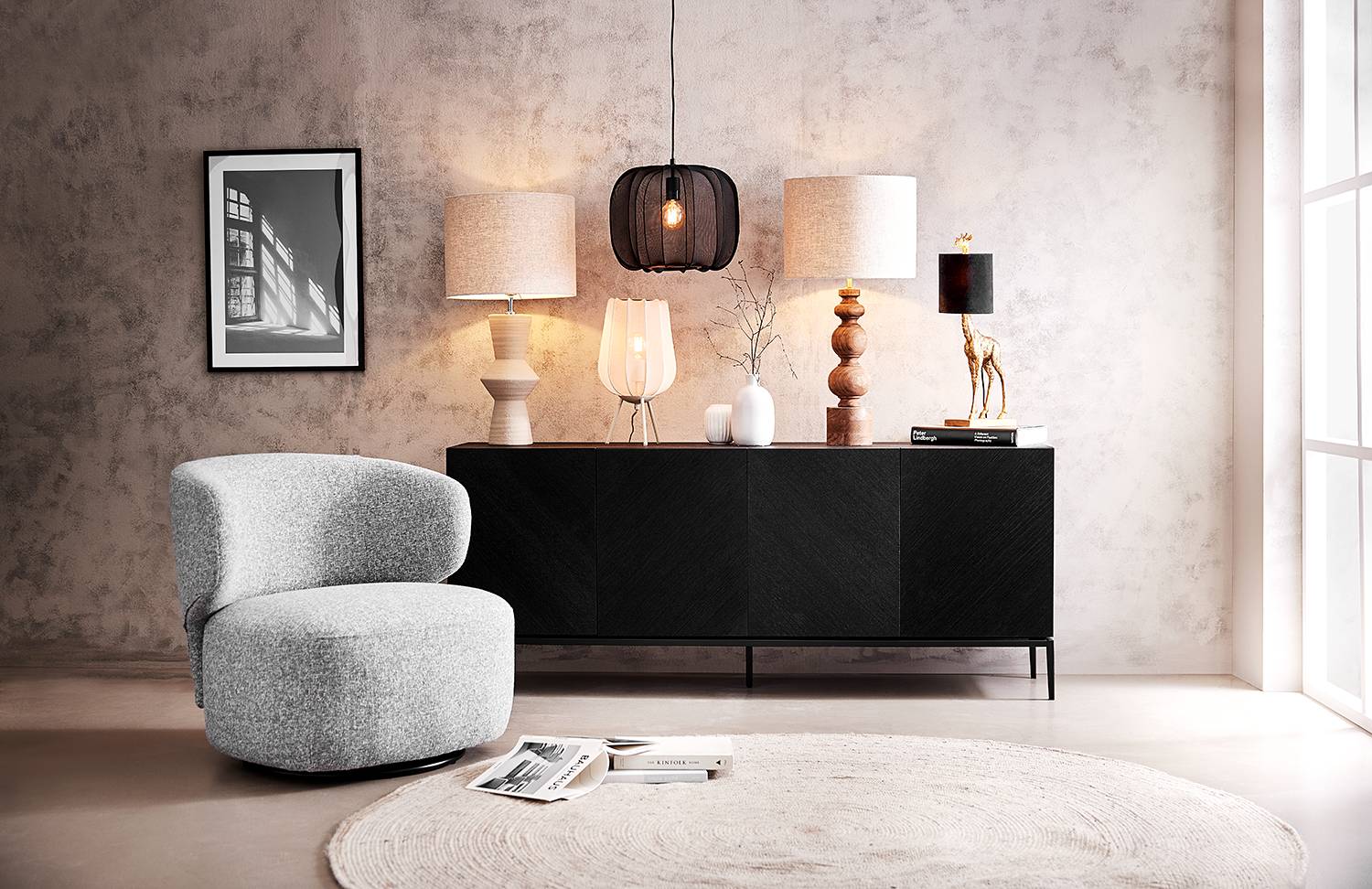 Tana Lampshade Linen Viscose Iron ⌀40cm