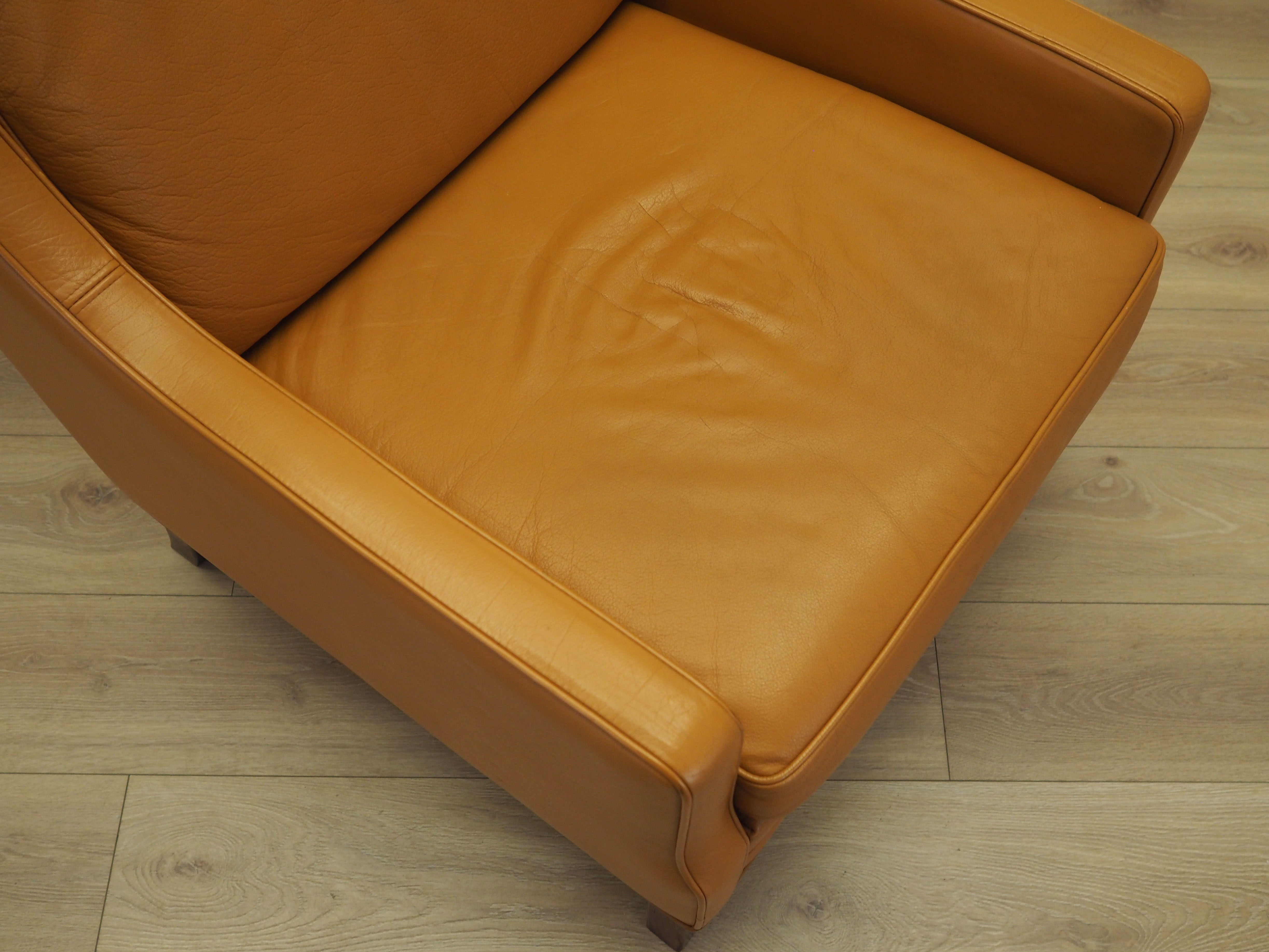 Armlehnsessel Leder Orange 1970er Jahre