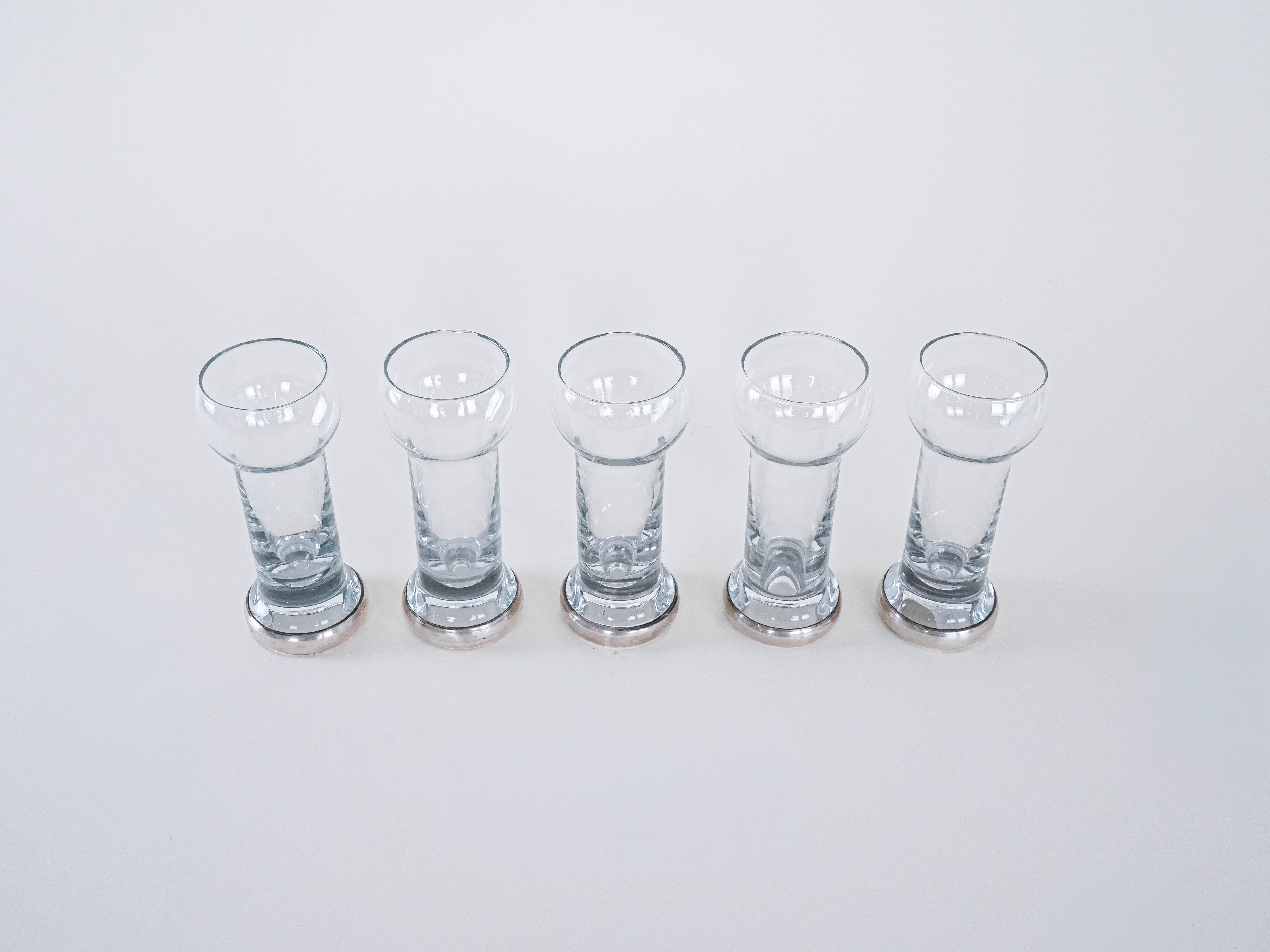 5er-Set Gläser Transparent 1970er Jahre