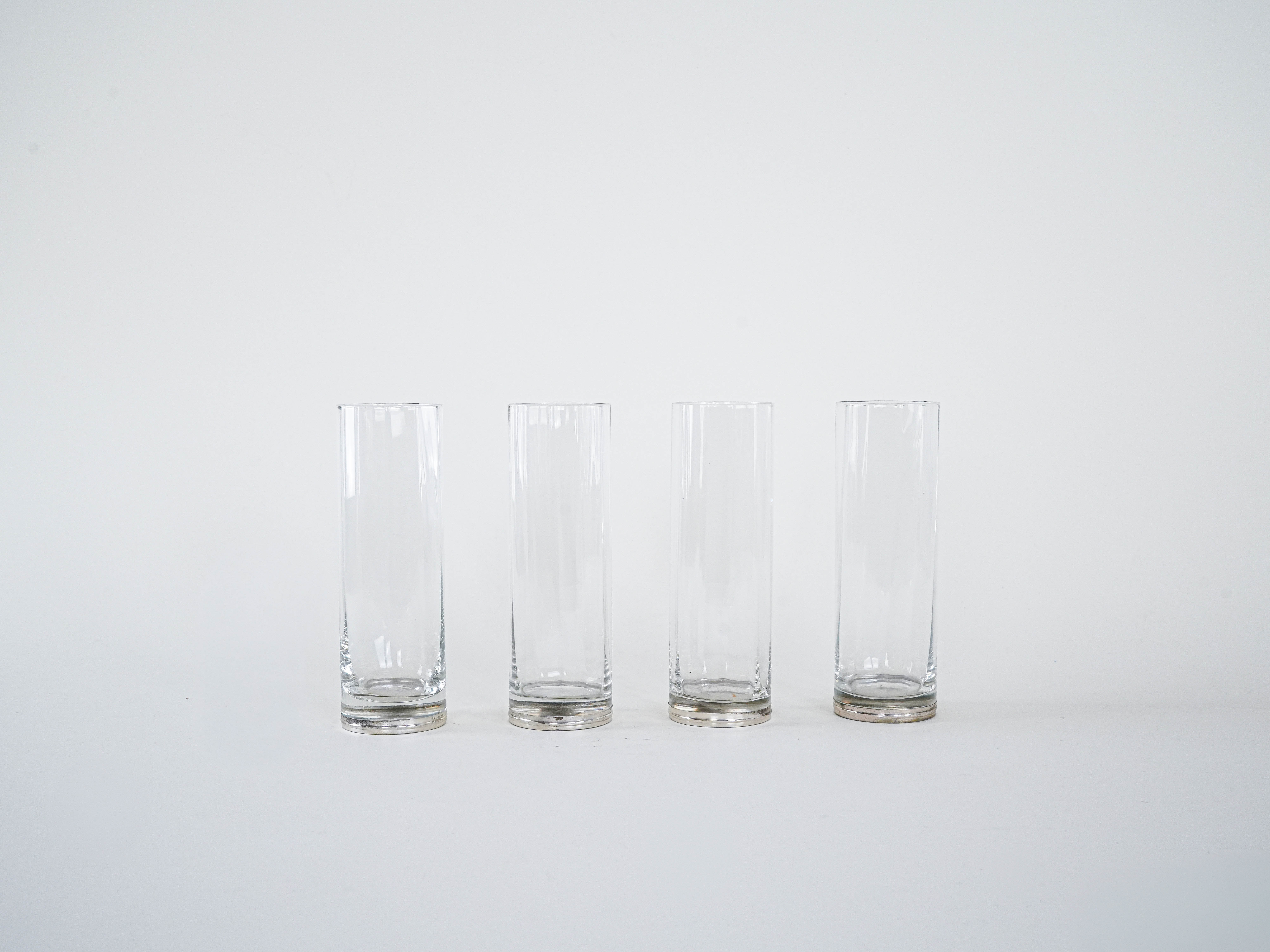 Glass set Hollywood Regency style 1970s