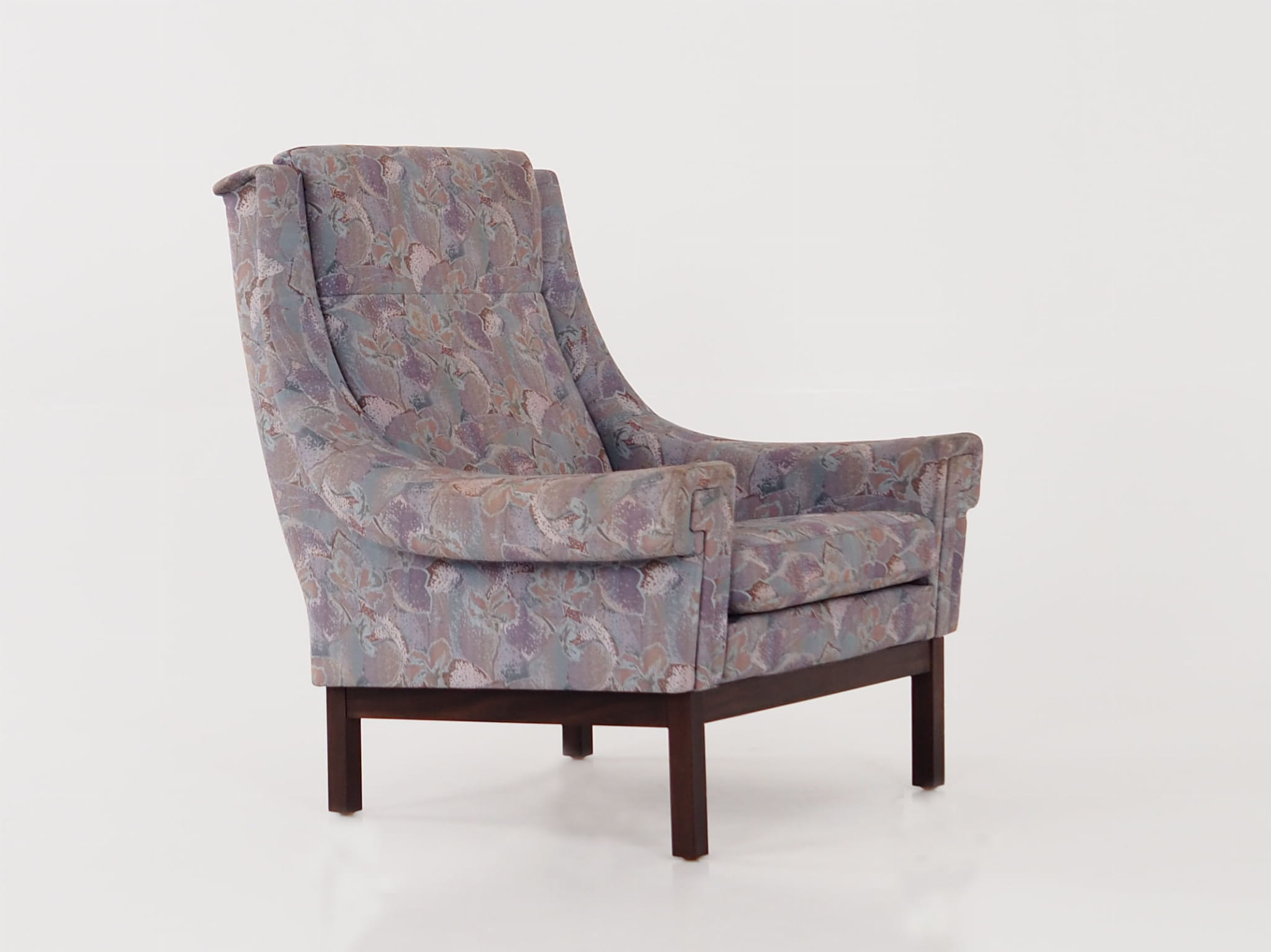 Vintage armchair beech wood textile violet 1960s