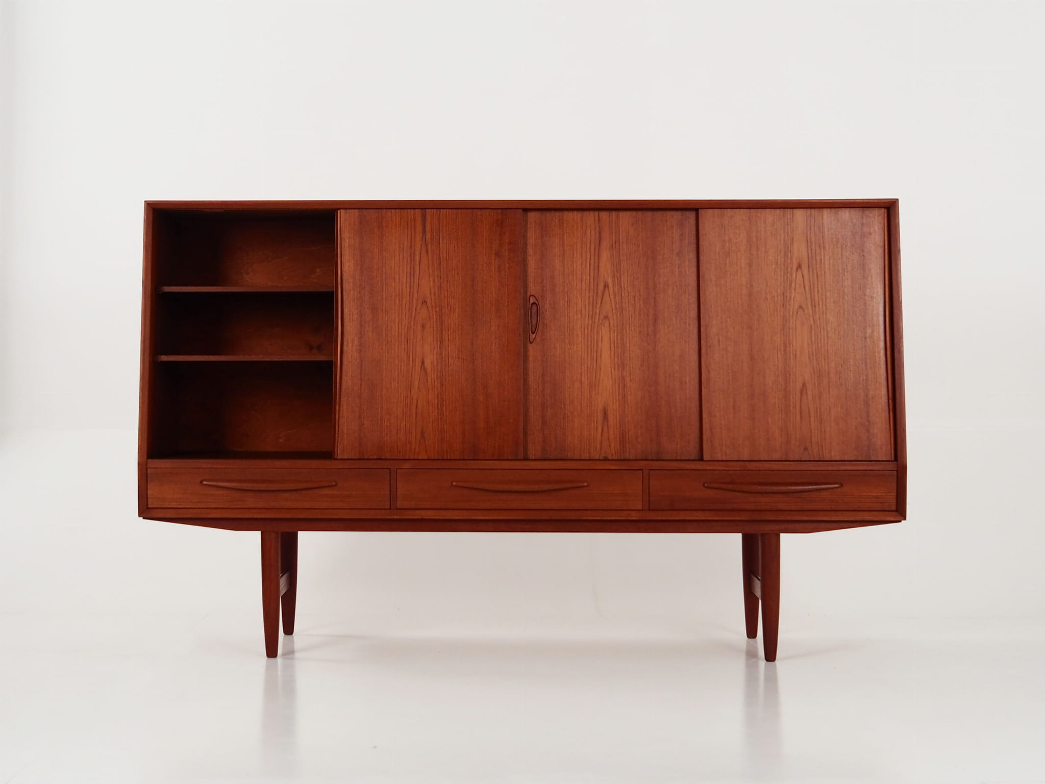 Highboard Teakholz Braun 1970er Jahre