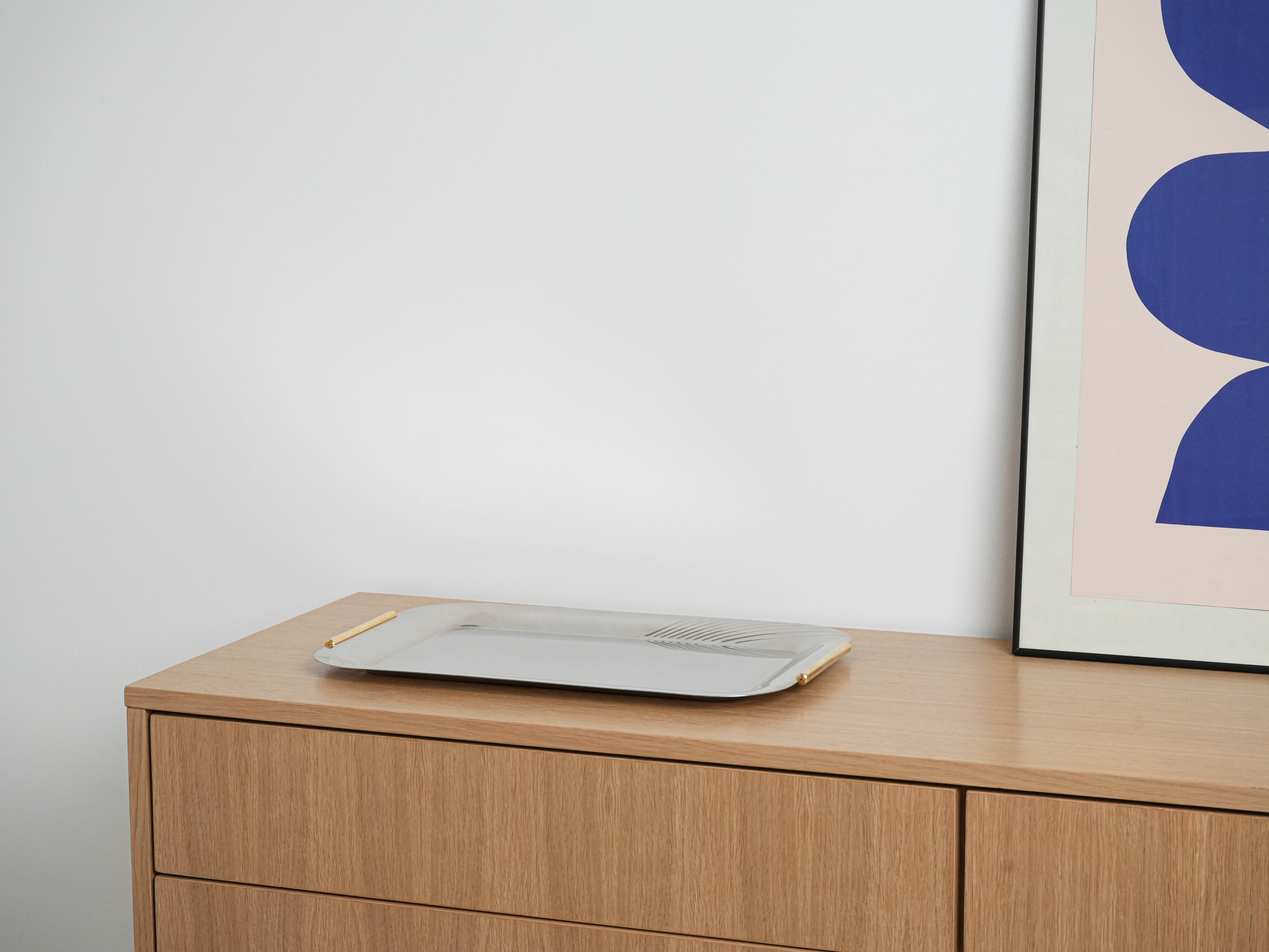 Edelstahltablett Silber