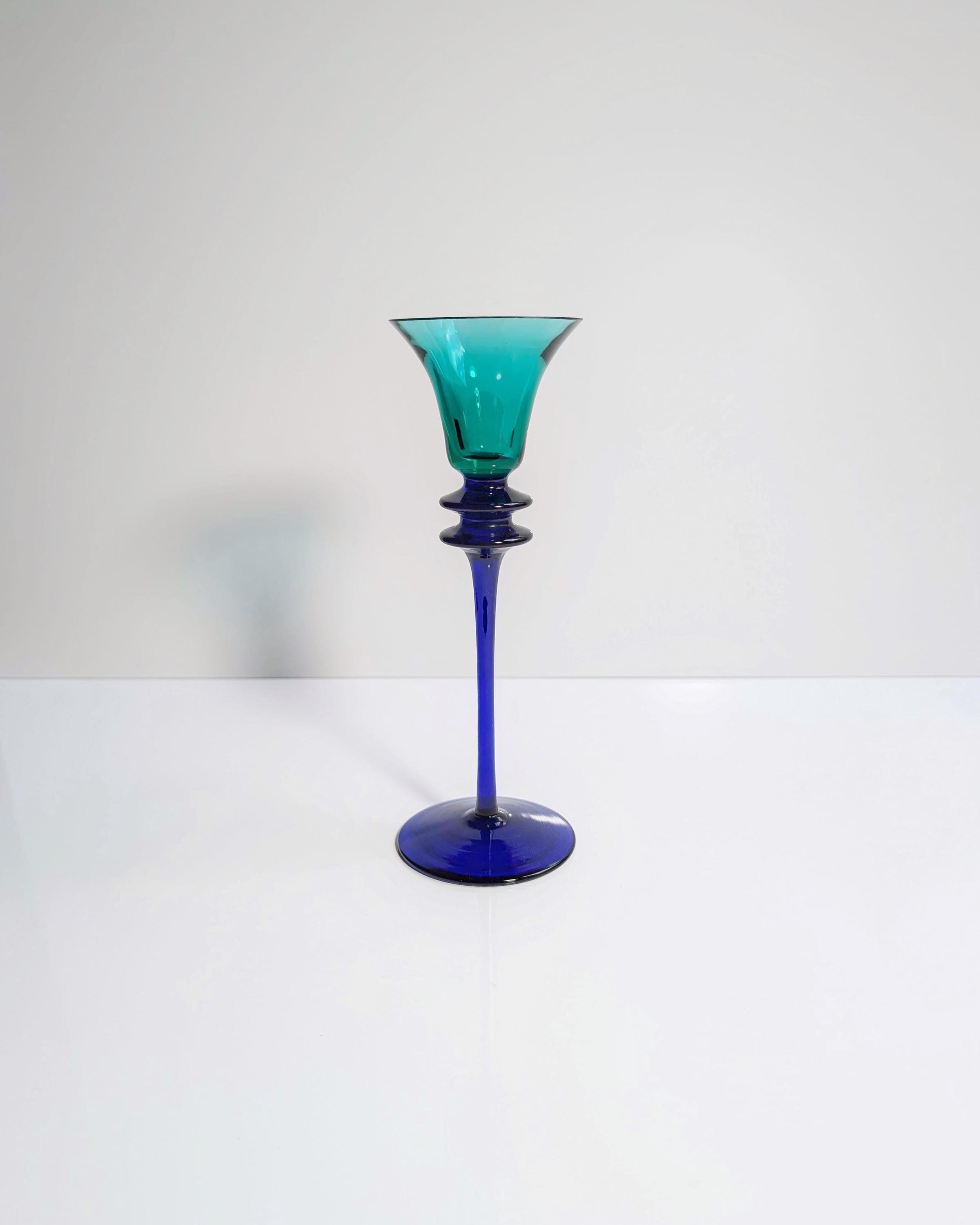 Vintage Kerzenständer Glas 1980er Jahre