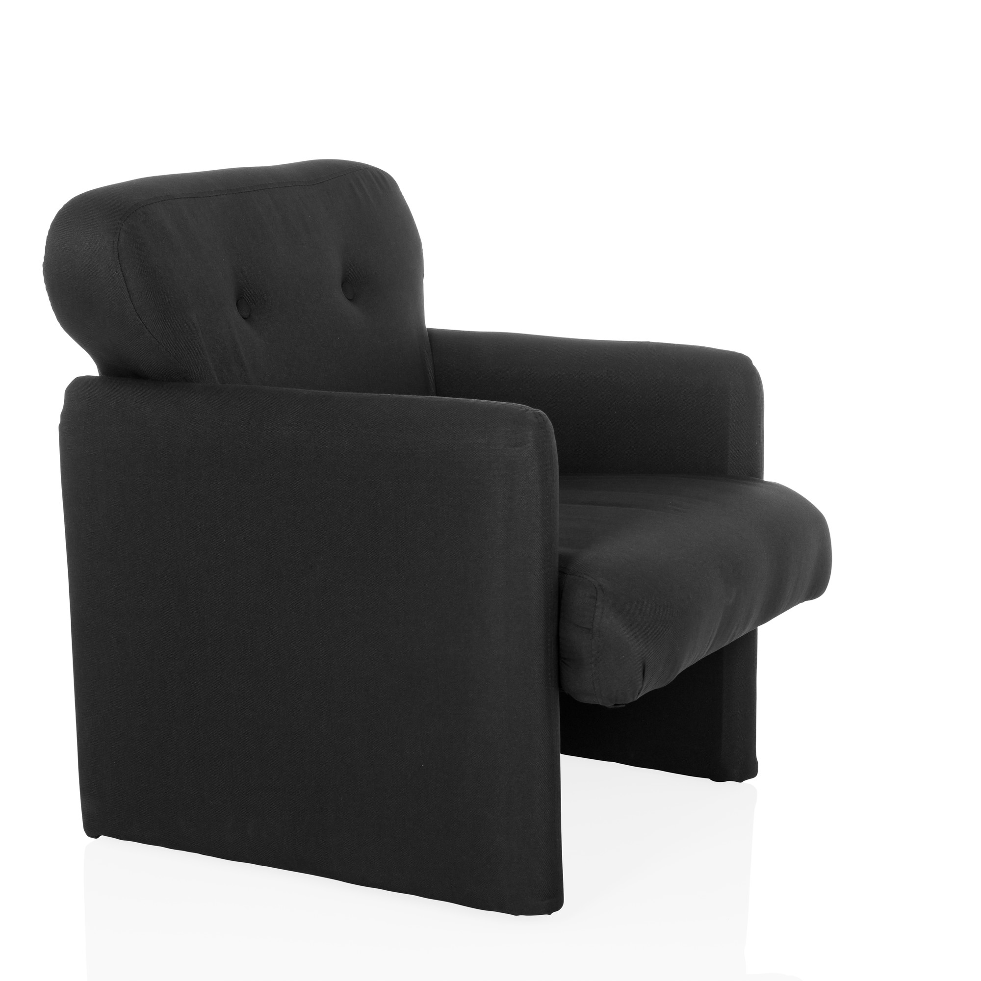 CARIPITO Loungesessel Stoff Schwarz