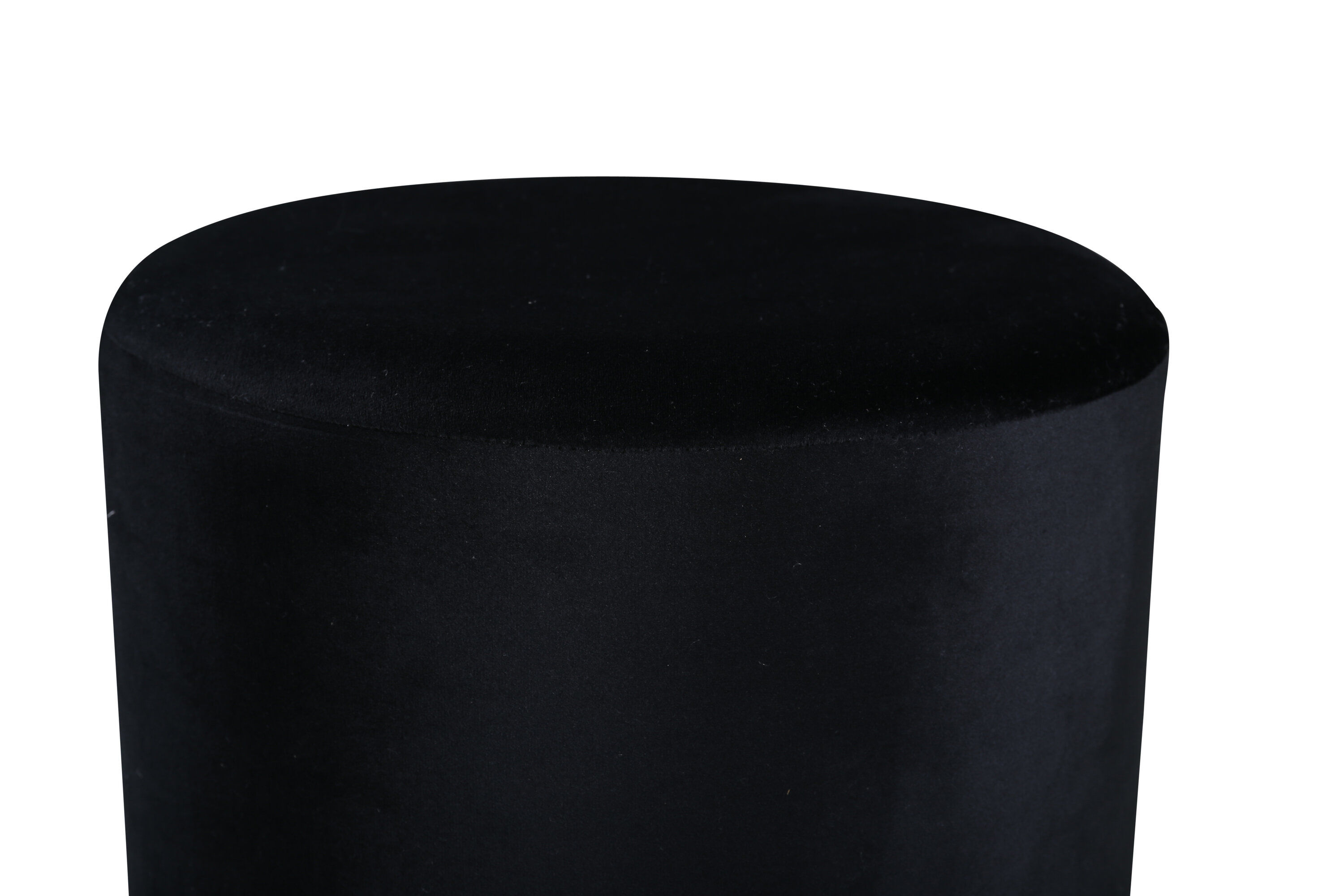 Benji Pouf Messing Schwarzer Samt Ø42cm