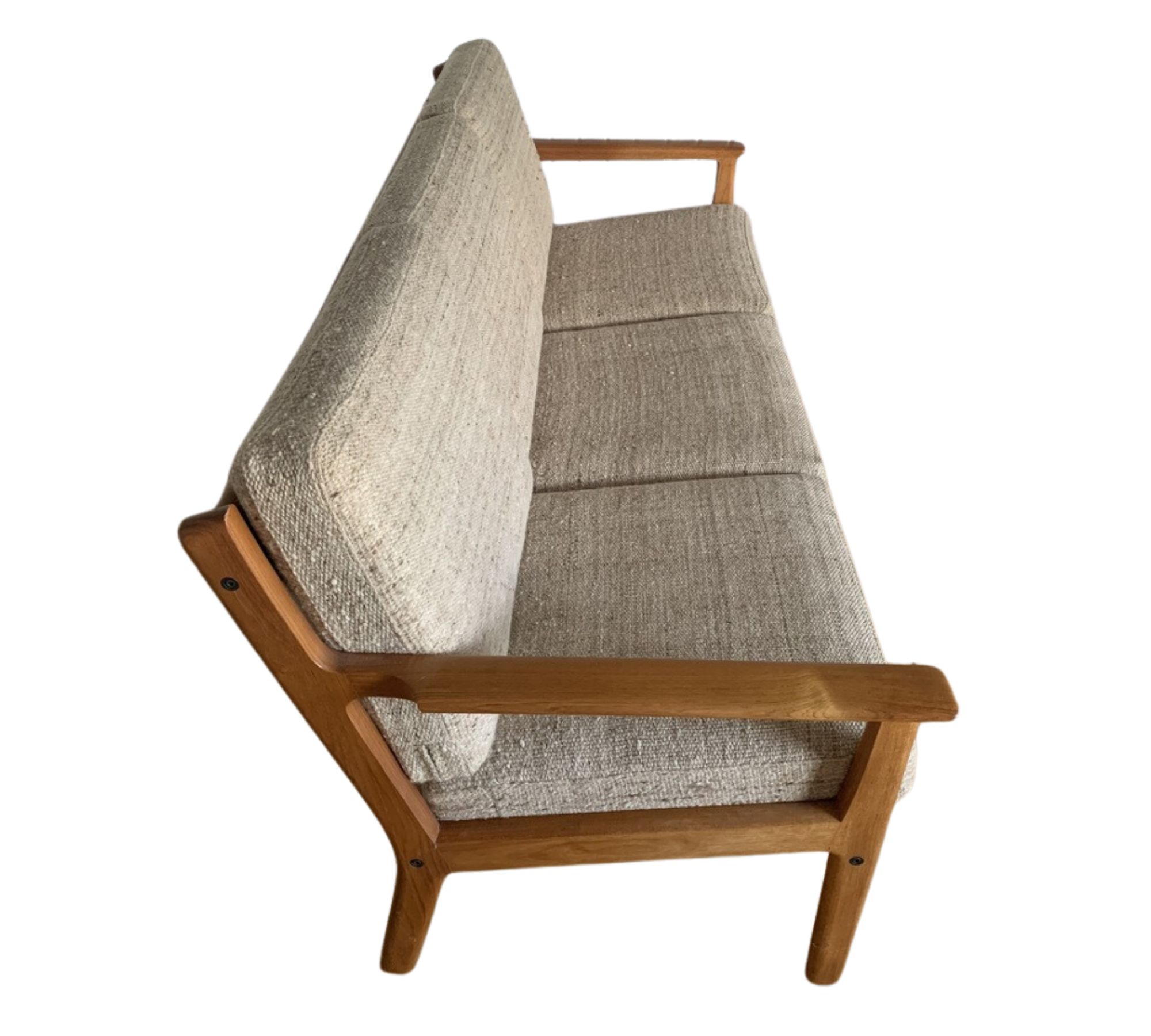 Vintage Sofa Hans J. Wegner Holz Baumwolle Braun 60er Jahre