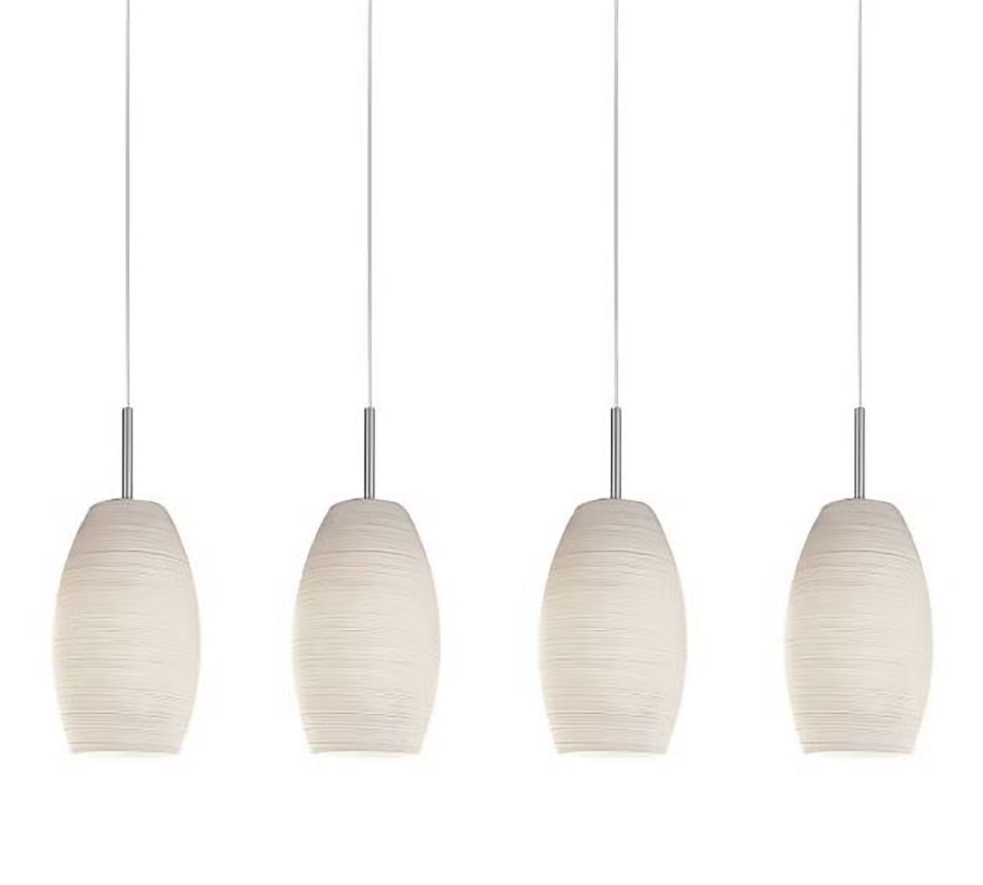 Pendant lamp 4-light Steel Glass White