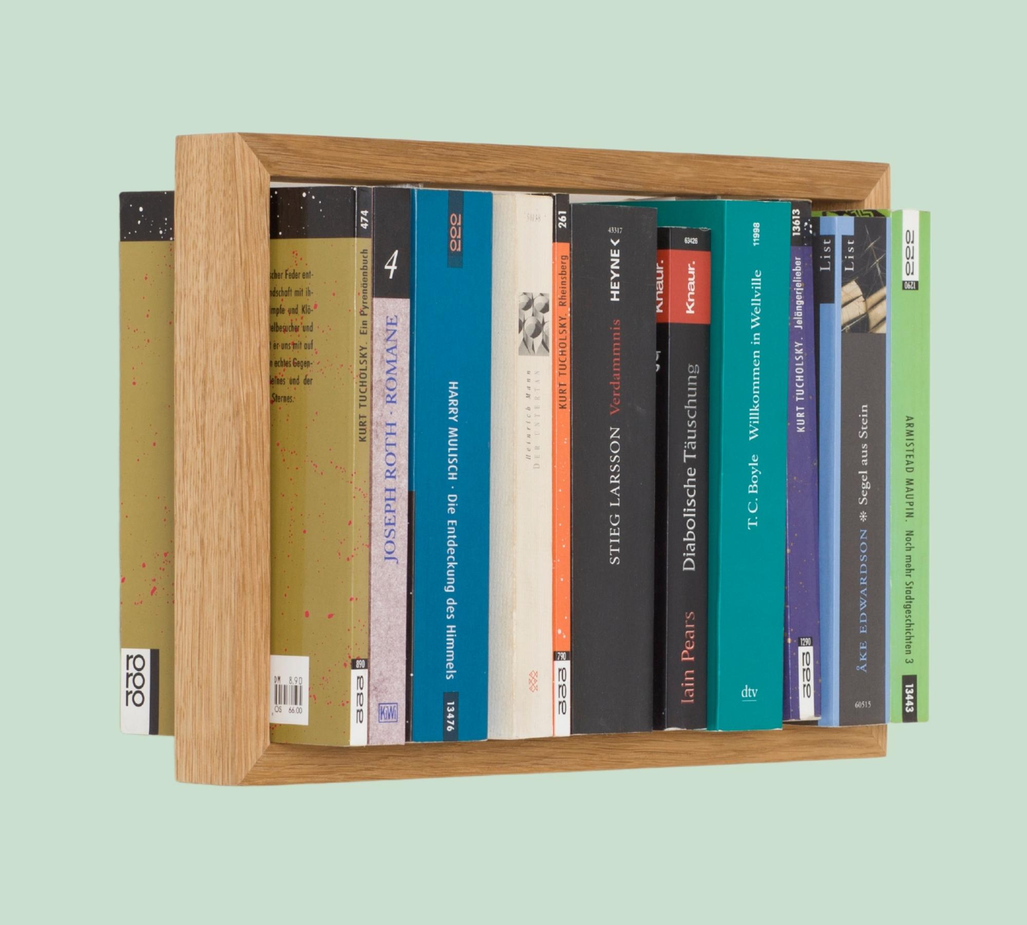 Bücherregal b1 mit Eichenrahmen Ecke Abgeplatzt