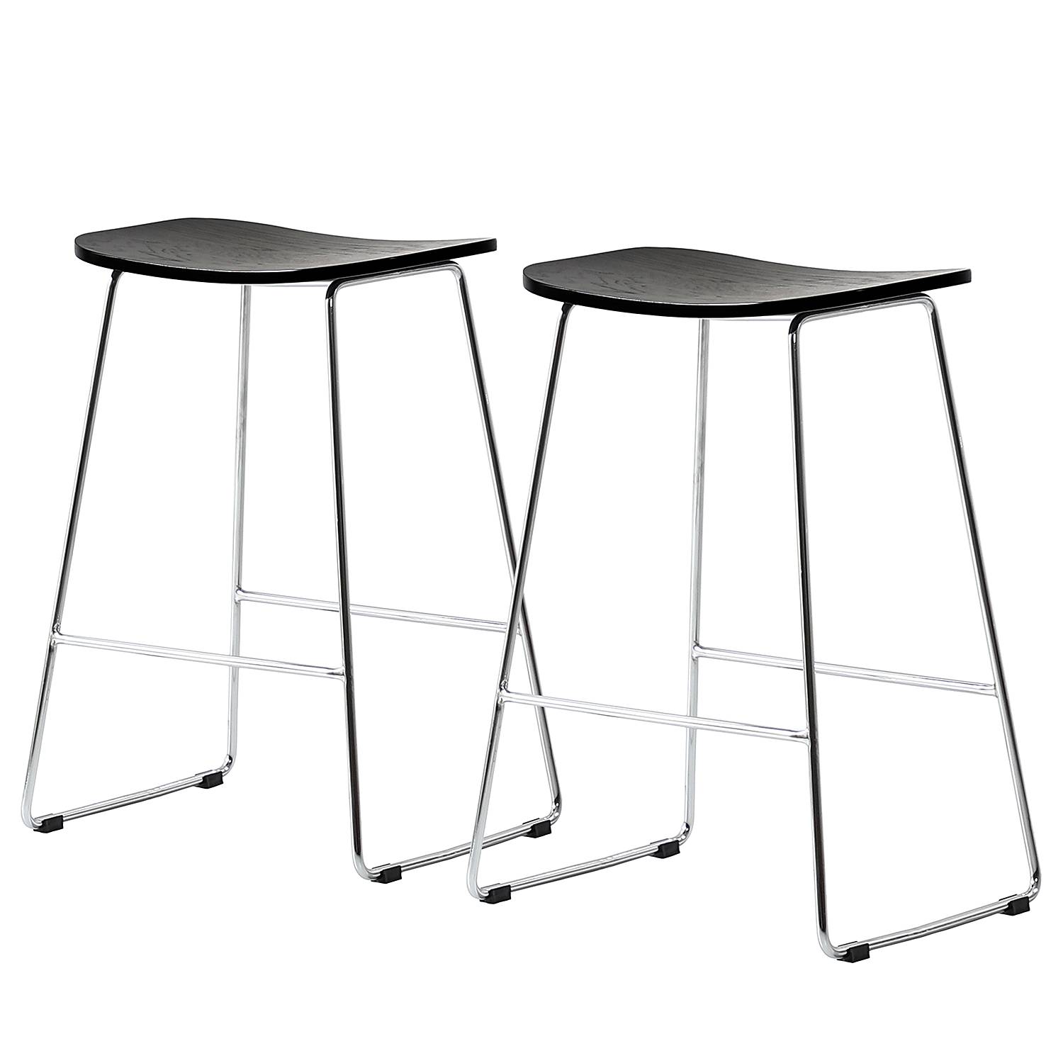 2x Barhocker Lagando Schwarz Silber Eisen