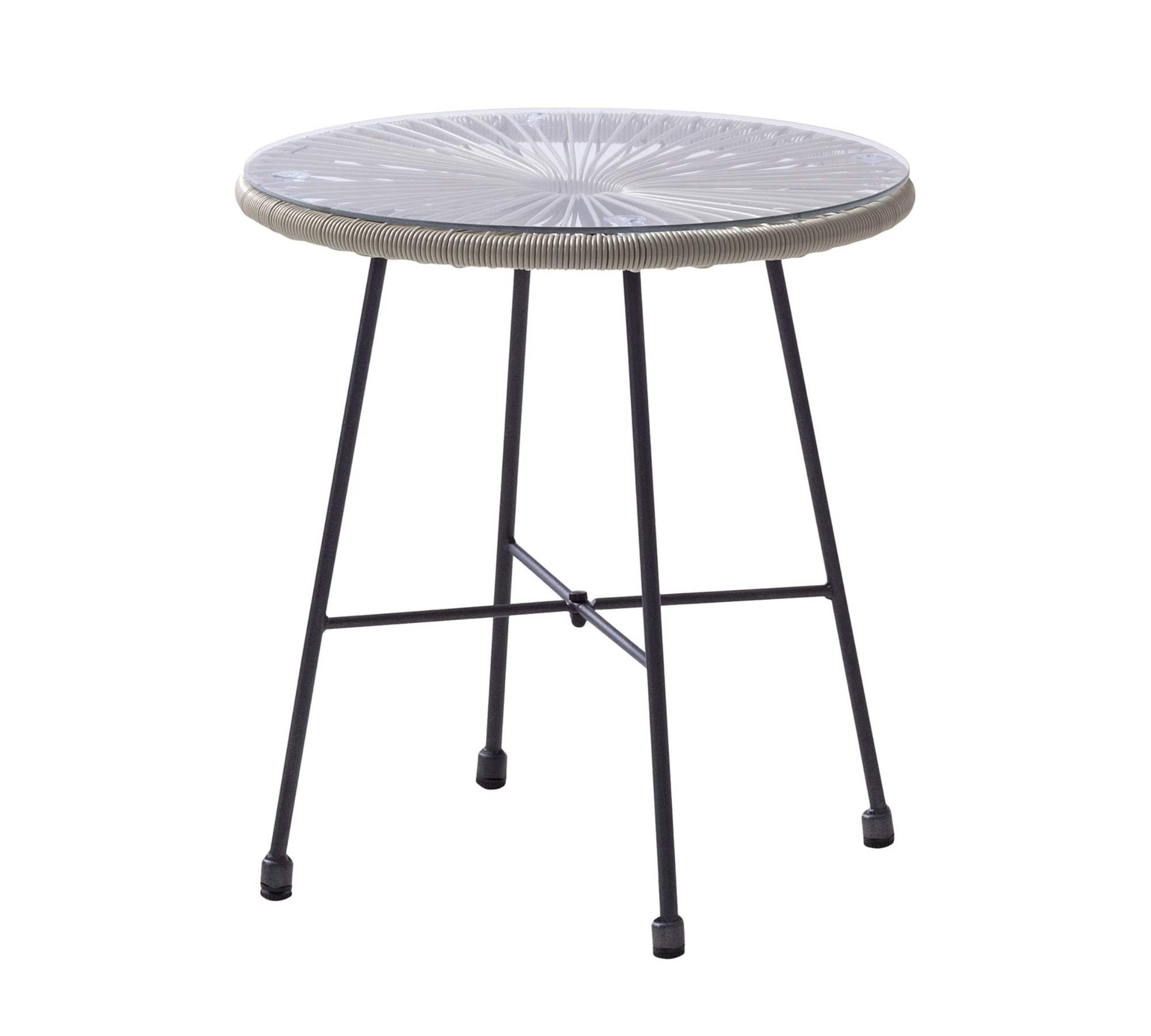 Sitzgruppe 3-teilig Metall Kunstfaserstreben Beige