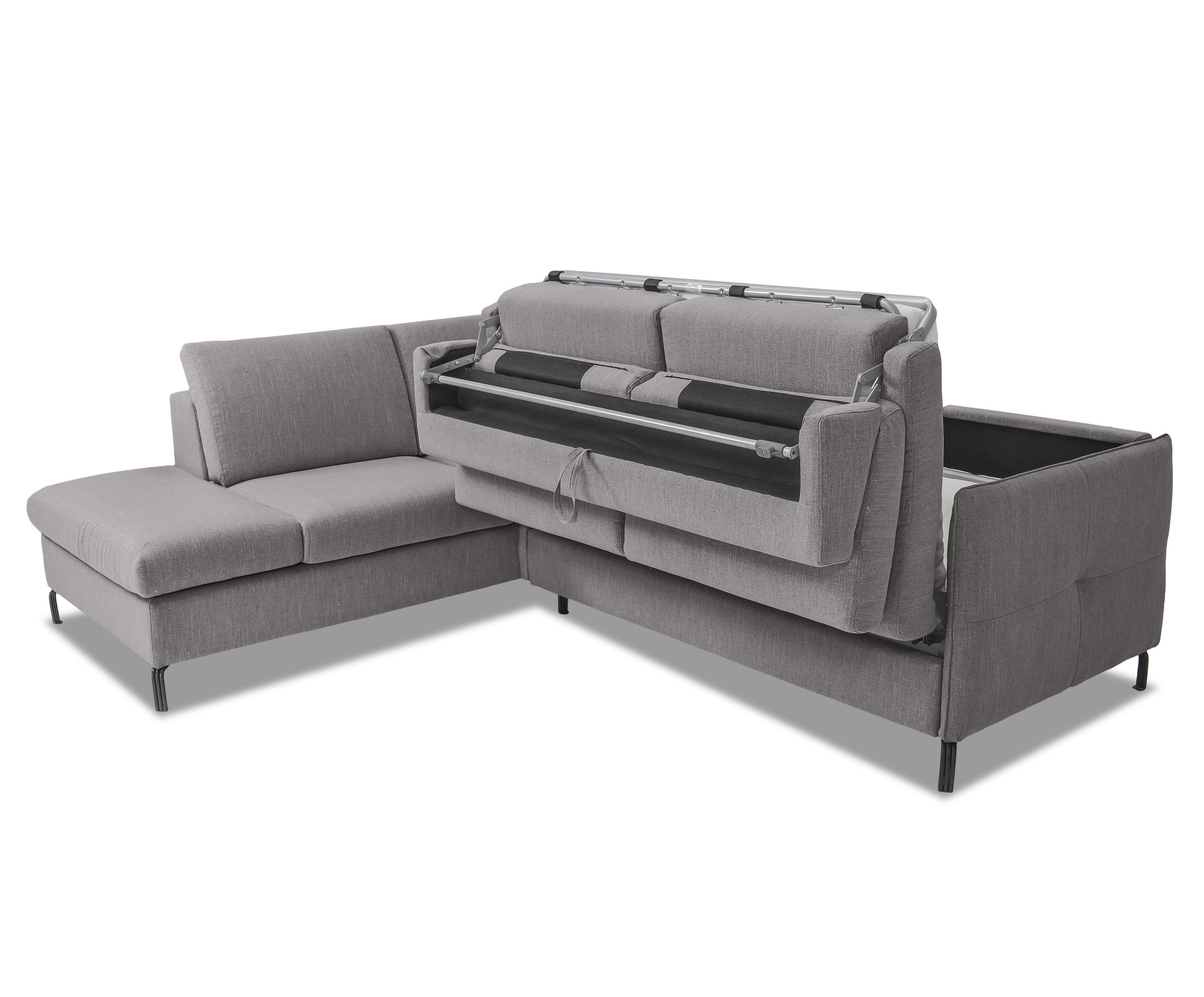 Ecksofa Novato mit Dauerschlaffunktion Textil Grau