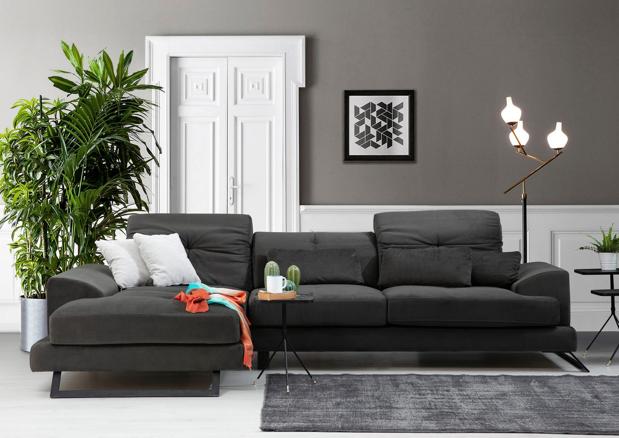 Frido Links Corner Sofa Anthracite