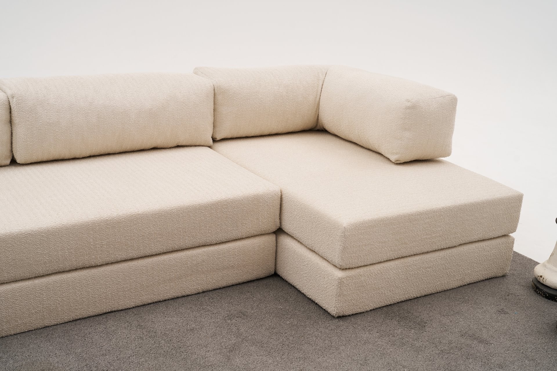 Comfort Schlafsofa Récamiere Rechts Creme