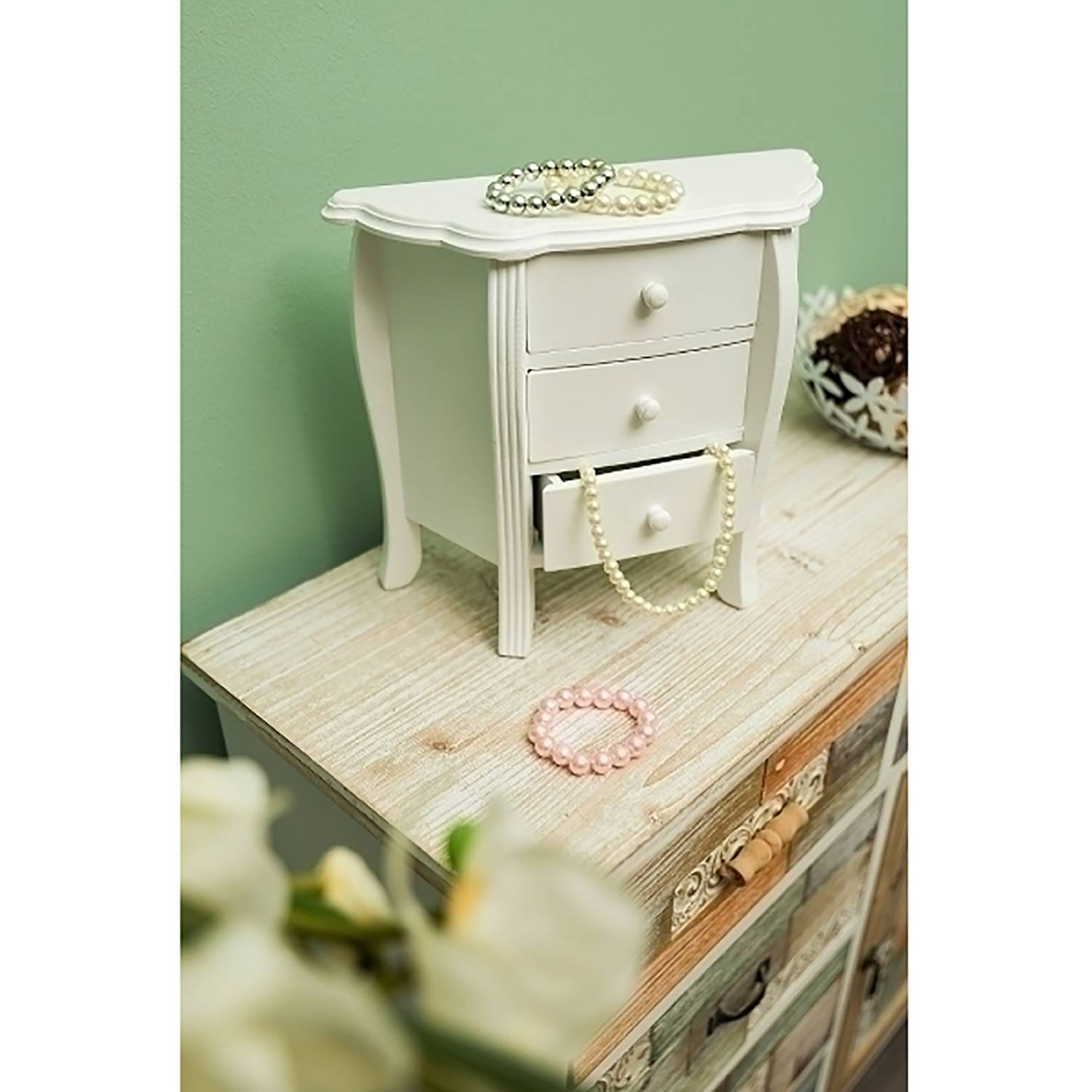 Jewelry Storage Engolasters Solid Pine White