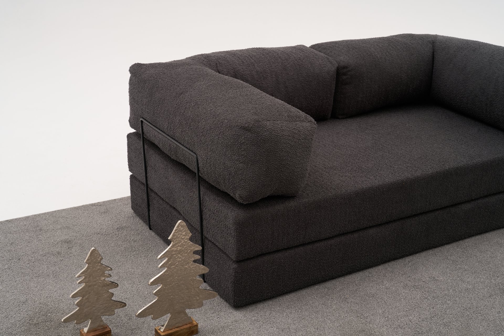 Comfort Schlafsofa 2-Sitzer Anthrazit