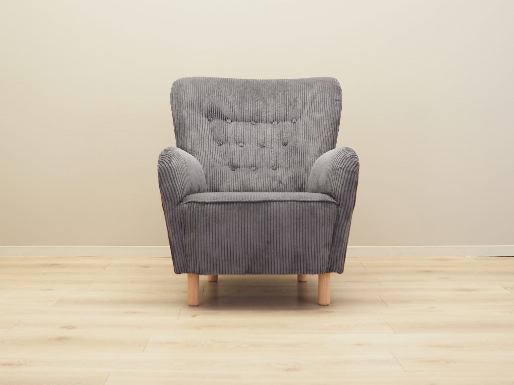 Armchair Velvet Wood Grey