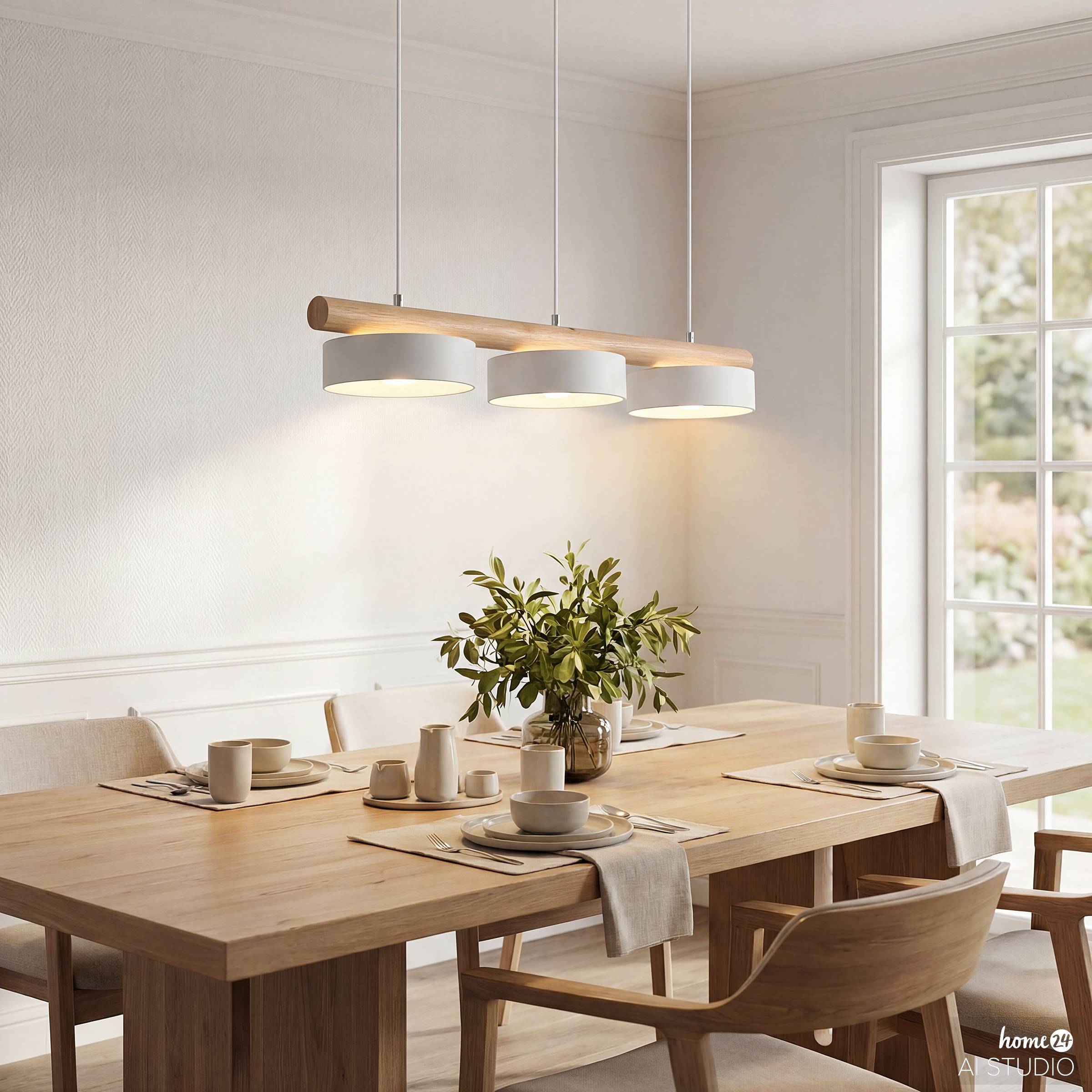 Pendant Lamp Clyro 3-Light Solid Pine White