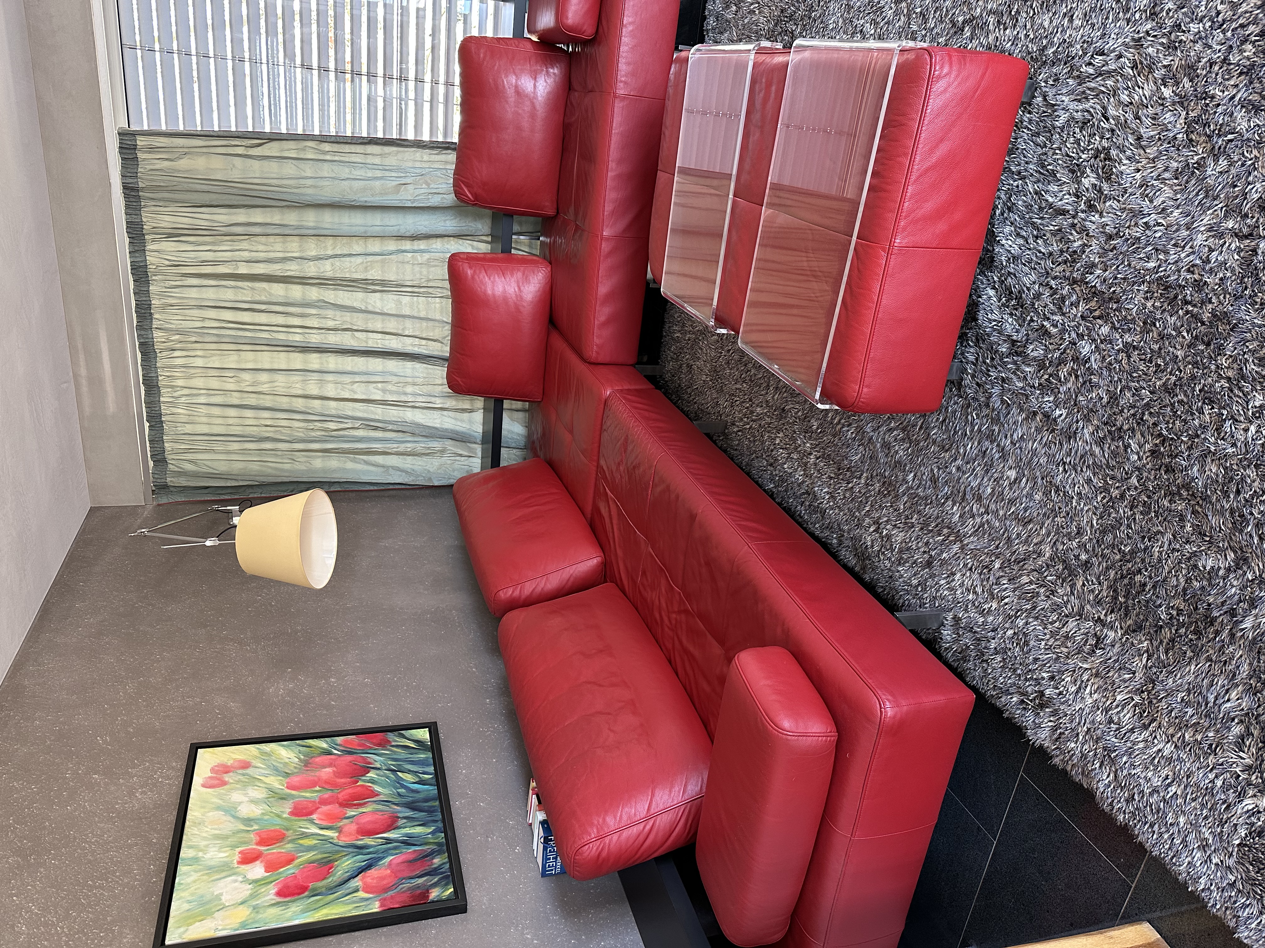 Corner Sofa Dono Leather Red