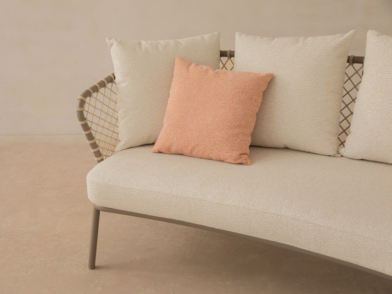 2-Sitzer Outdoor Sofa Canar Polyester Beige 201x88x80 cm