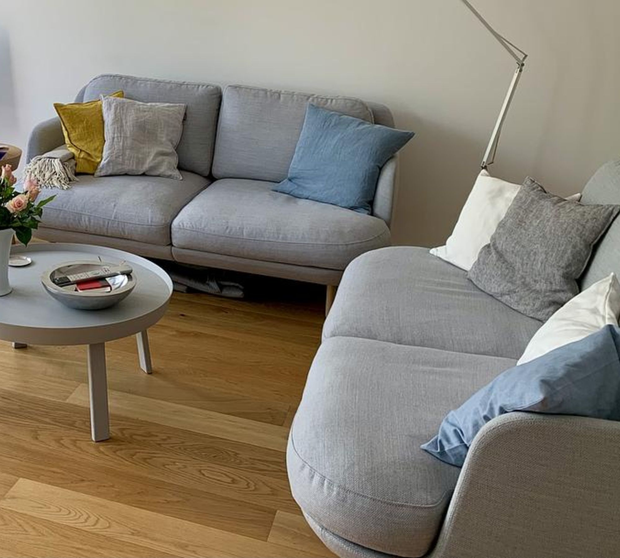 2x Lune JH200 Sofa 2-Sitzer Wolle Grau
