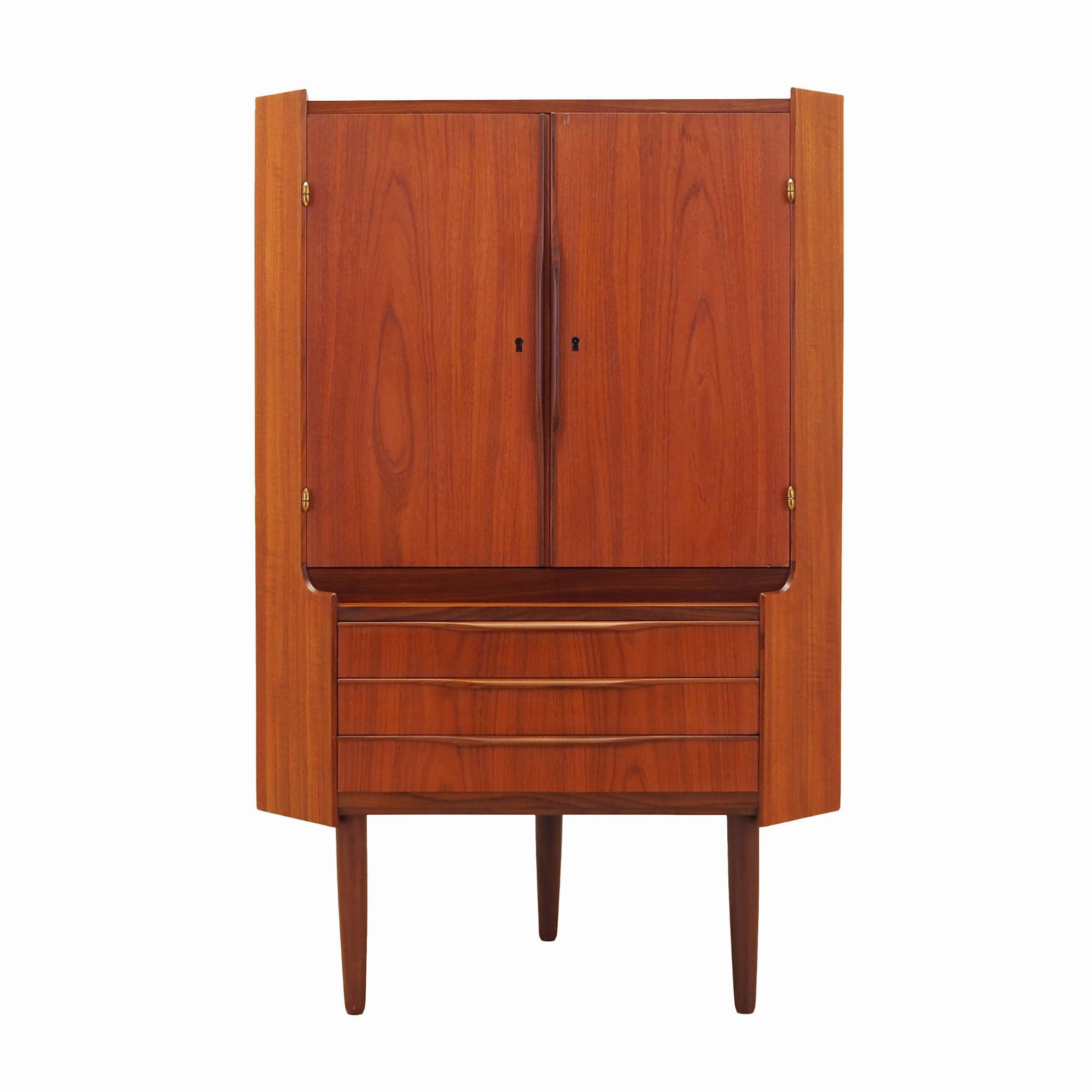 Vintage Eckschrank Teakholz Braun 1970er Jahre