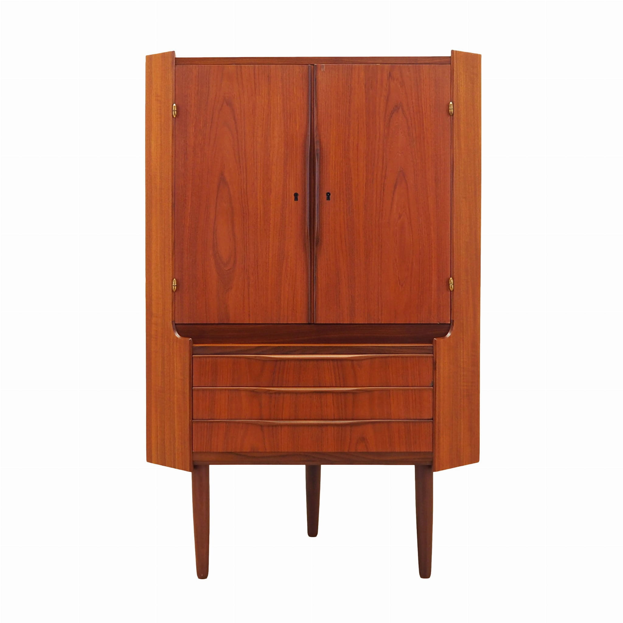 Vintage corner cabinet teak brown 1970s