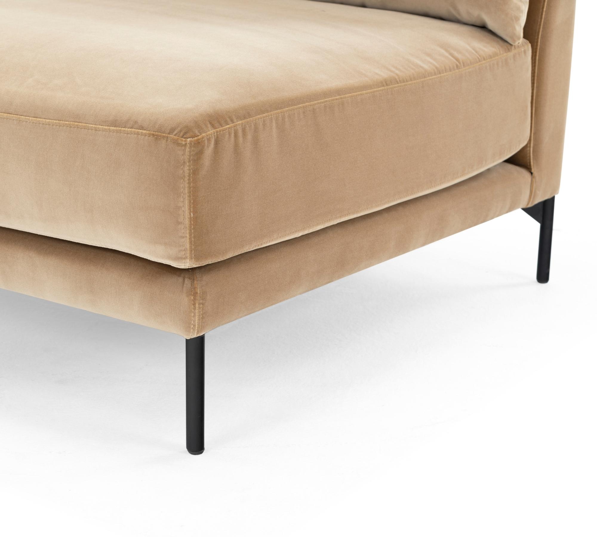 Vincent 1-Sitzer Sofamodul Velour Matt Beige